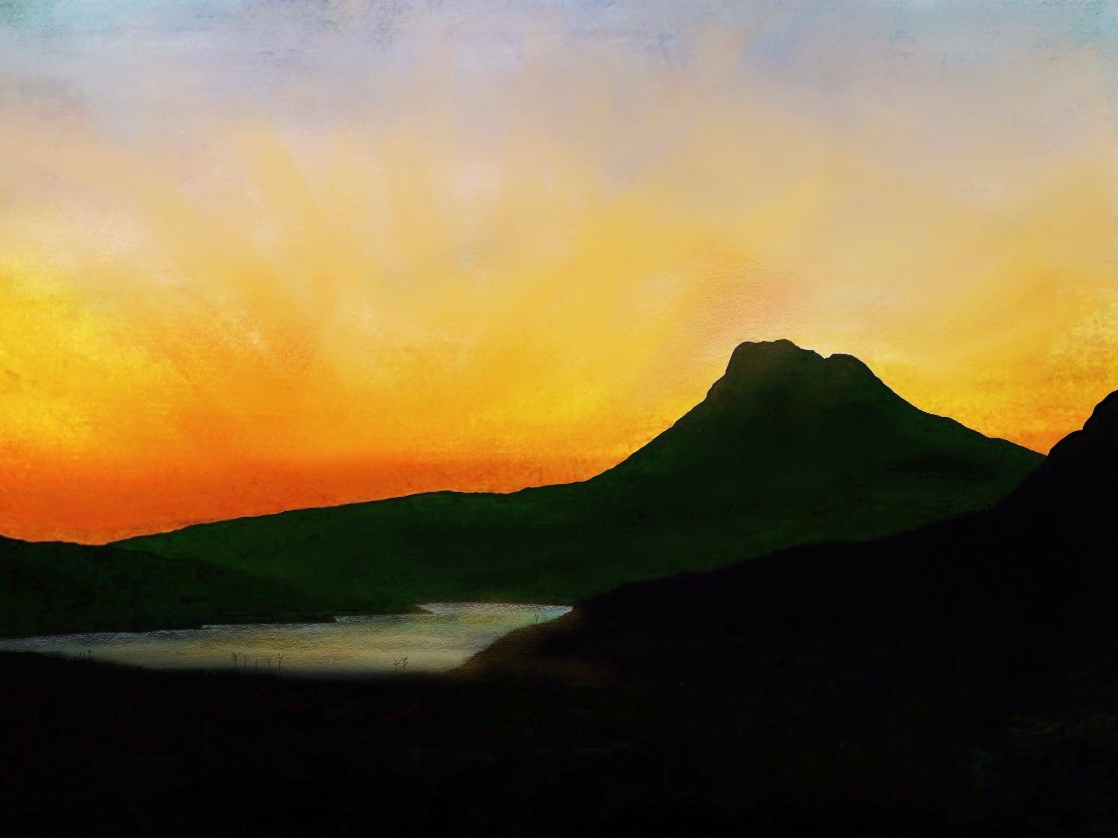 Scottish Paintings - ' Stac Pollaidh Dusk '