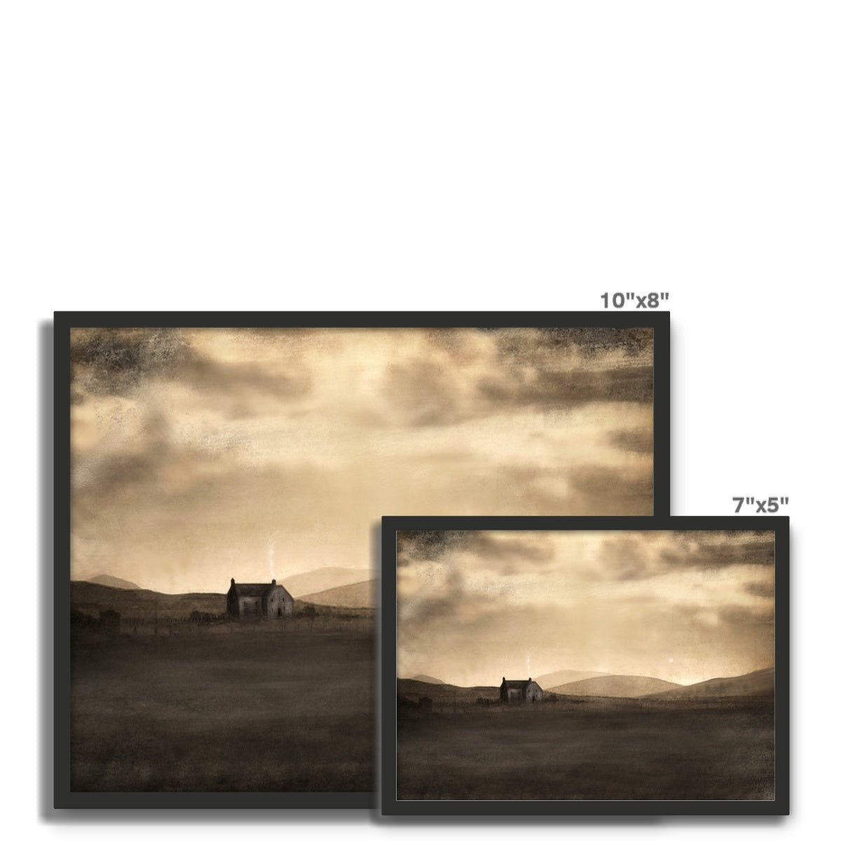 A Moonlit Croft Framed Art Tile | Scottish Art Gifts
