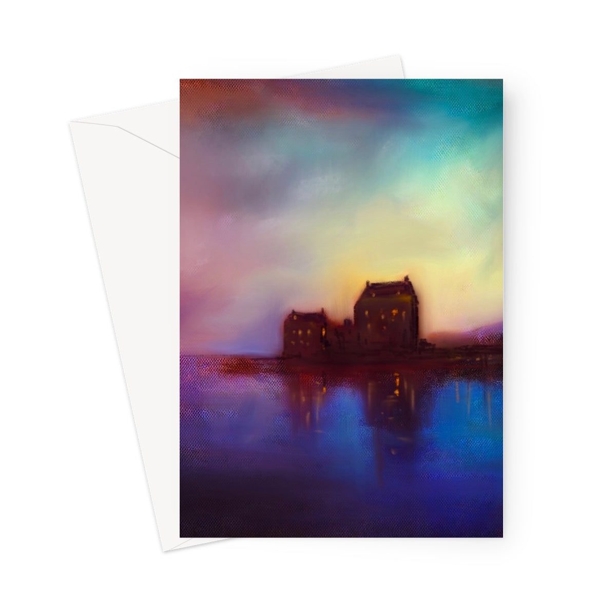 Eilean Donan Castle Sunset Greeting Card | Scottish Art Gifts