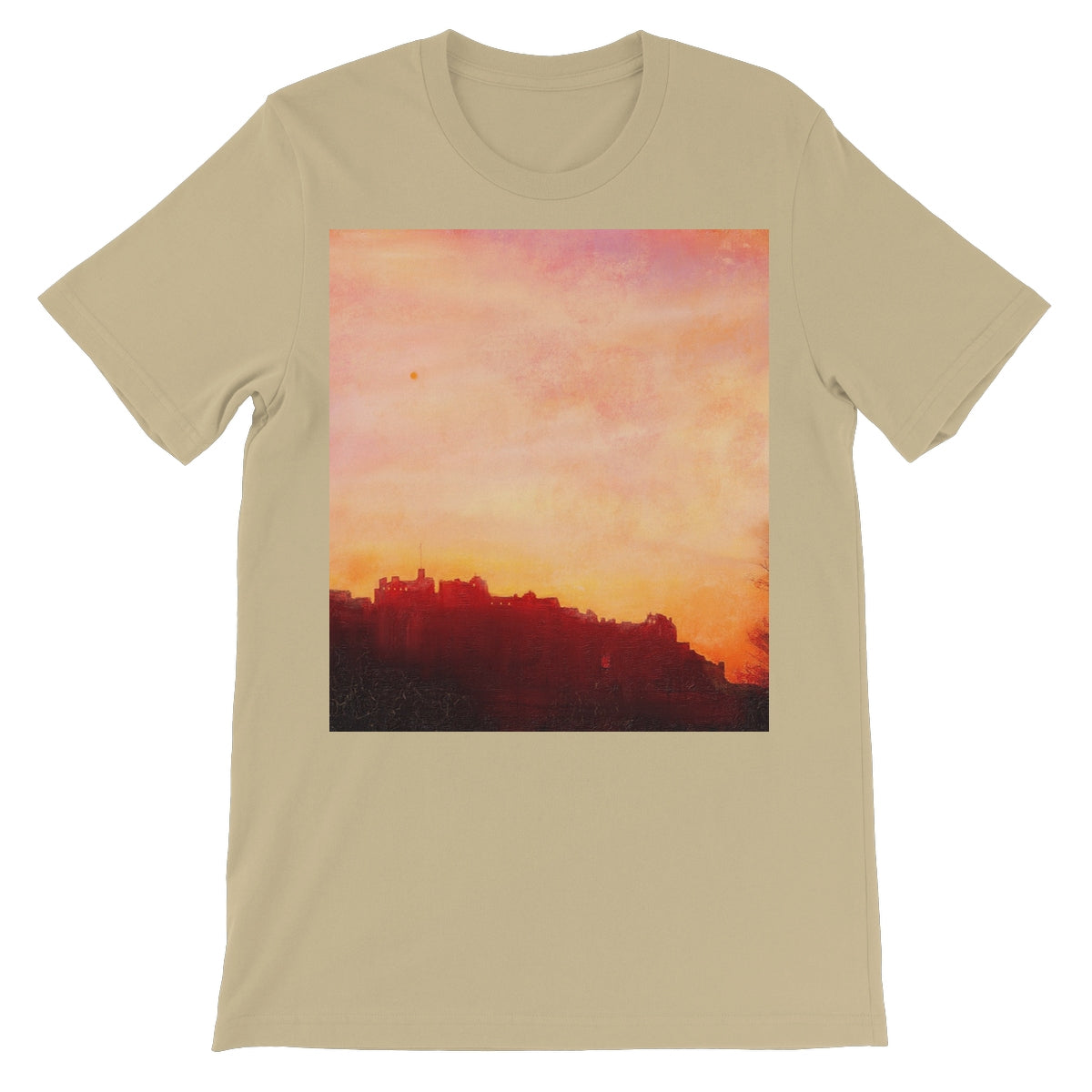Edinburgh Castle Sunset Unisex Short Sleeve T-Shirt | Scottish Art Gifts