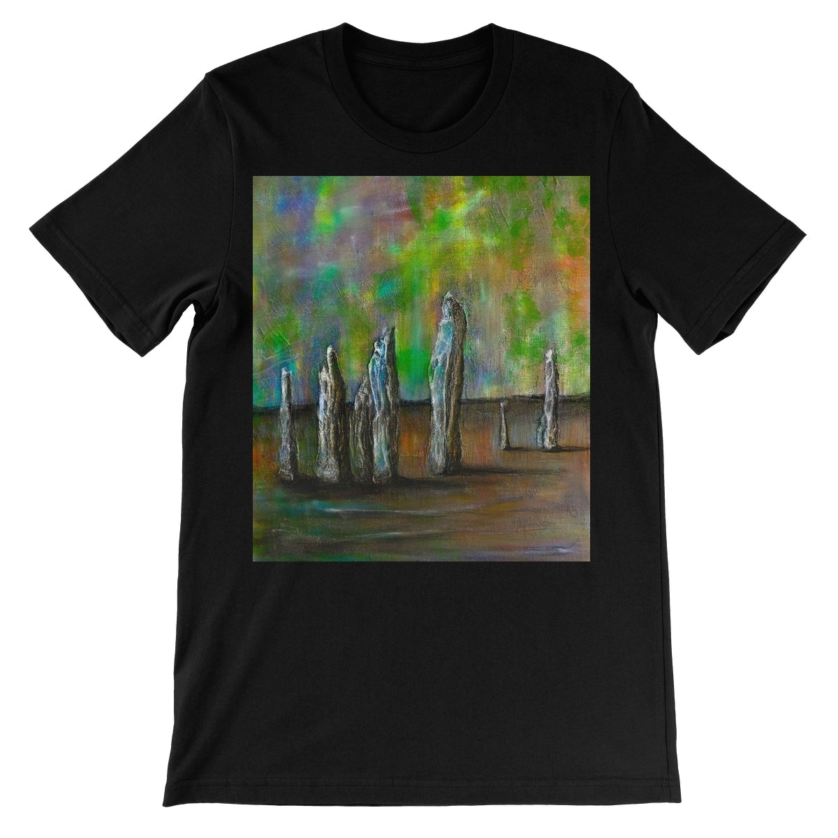 Callanish Northern Lights Lewis Unisex Short Sleeve T-Shirt | Scottish Art Gifts