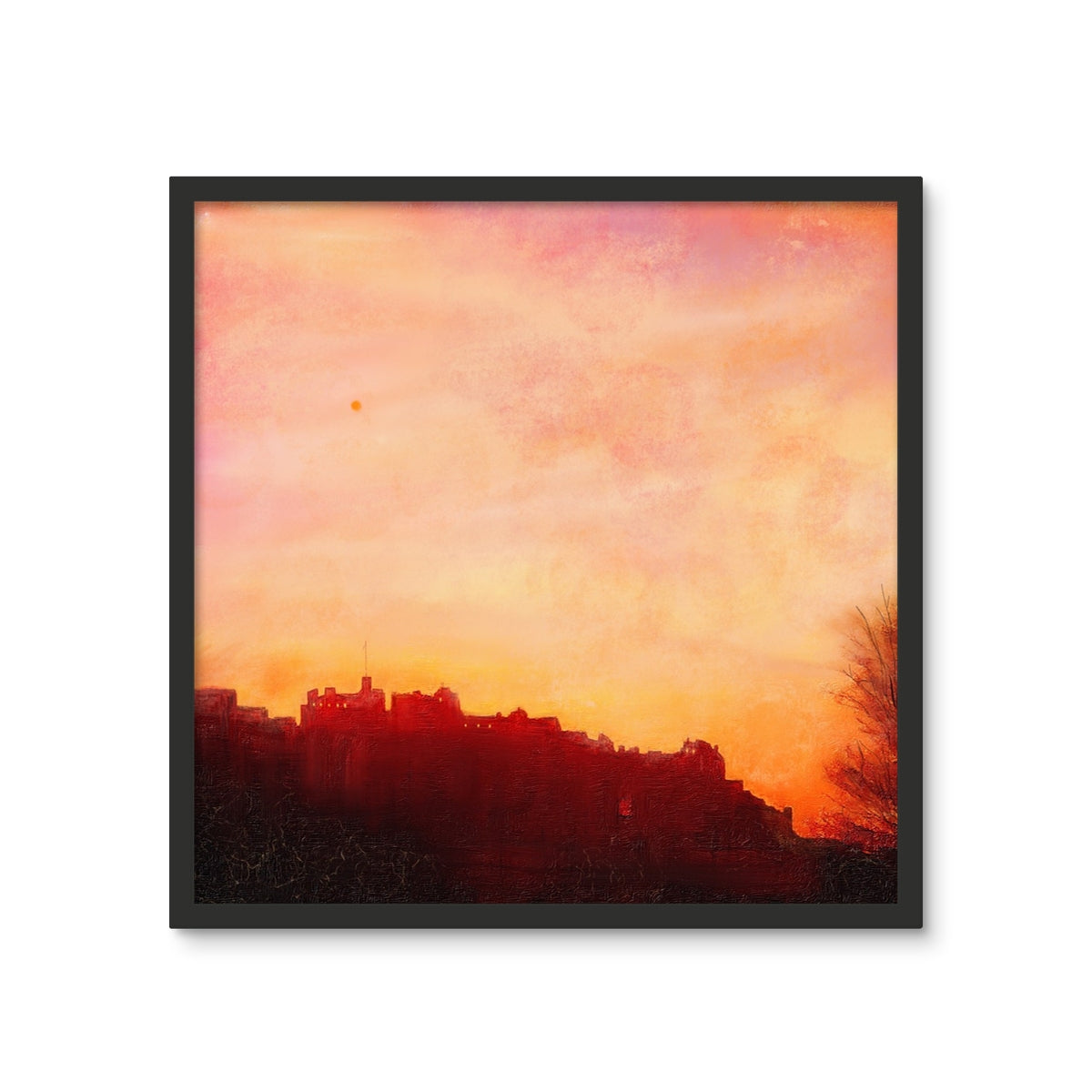 Edinburgh Castle Sunset Framed Art Tile | Scottish Art Gifts