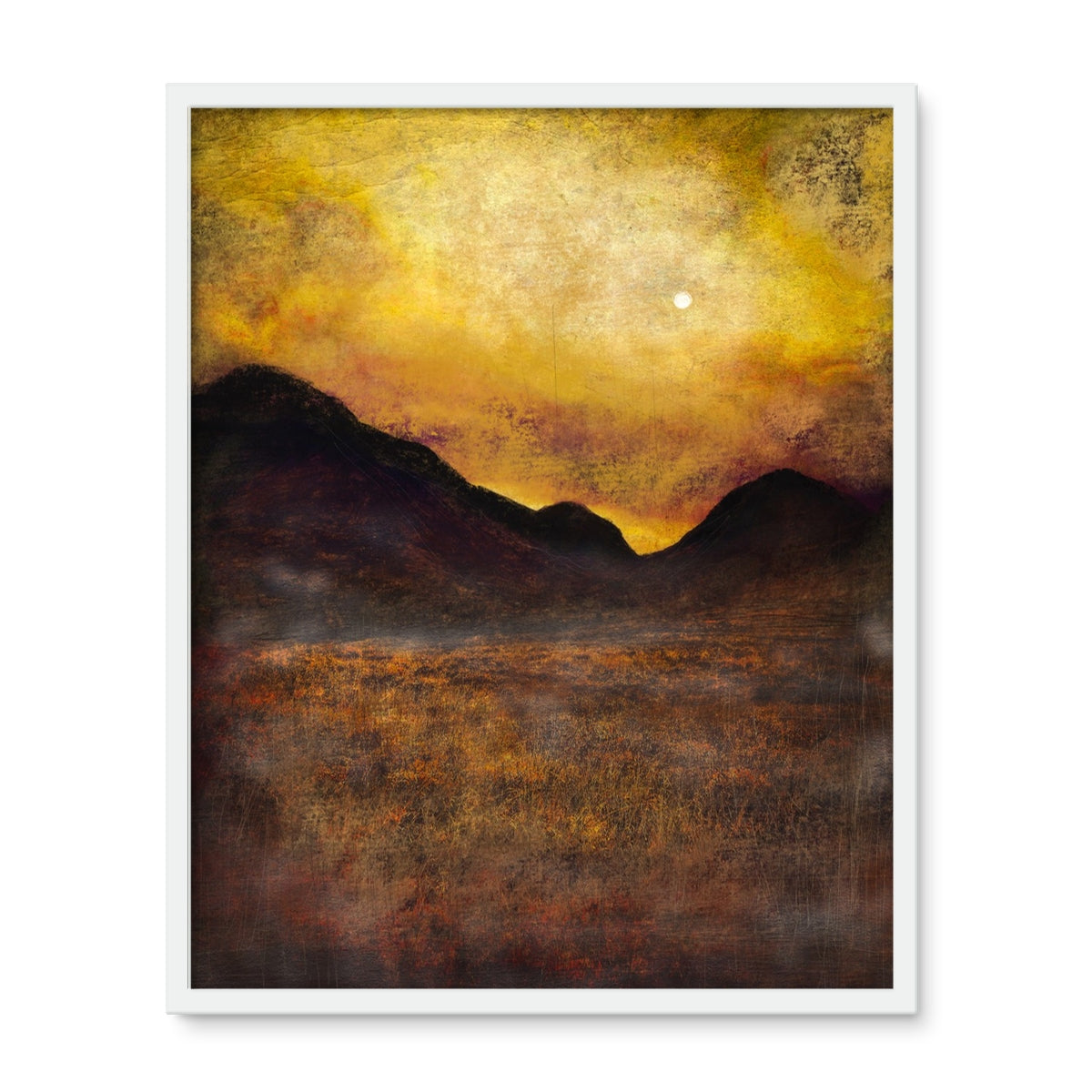 Glencoe Moonlight Framed Art Tile | Scottish Art Gifts