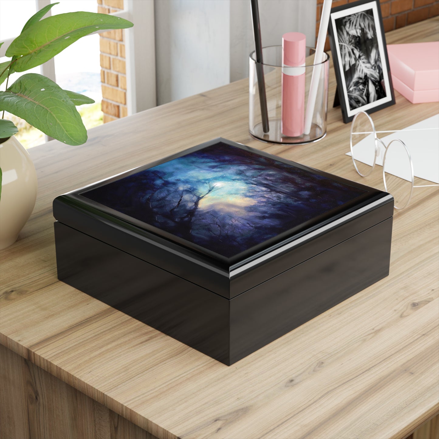 A Moonlit Highland Wood Jewellery Box | Scottish Art Gifts