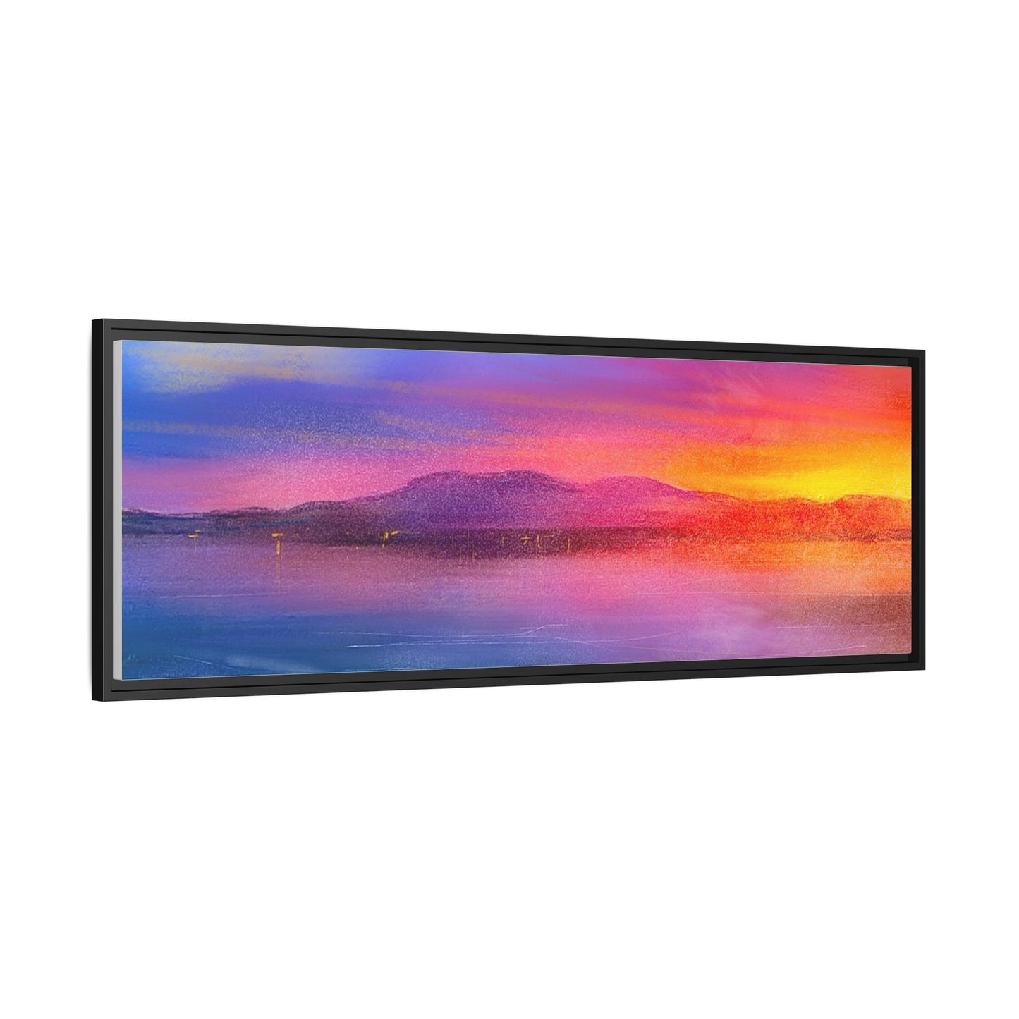 Arran Sunset Framed Panoramic Canvas Art