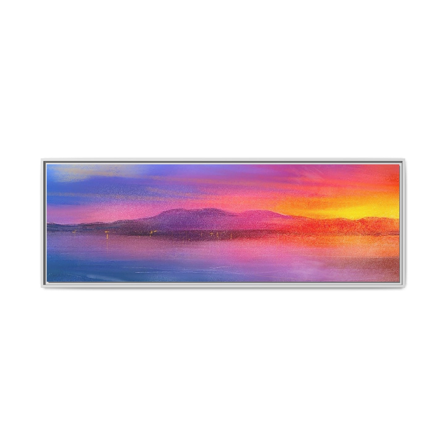 Arran Sunset Framed Panoramic Canvas Art