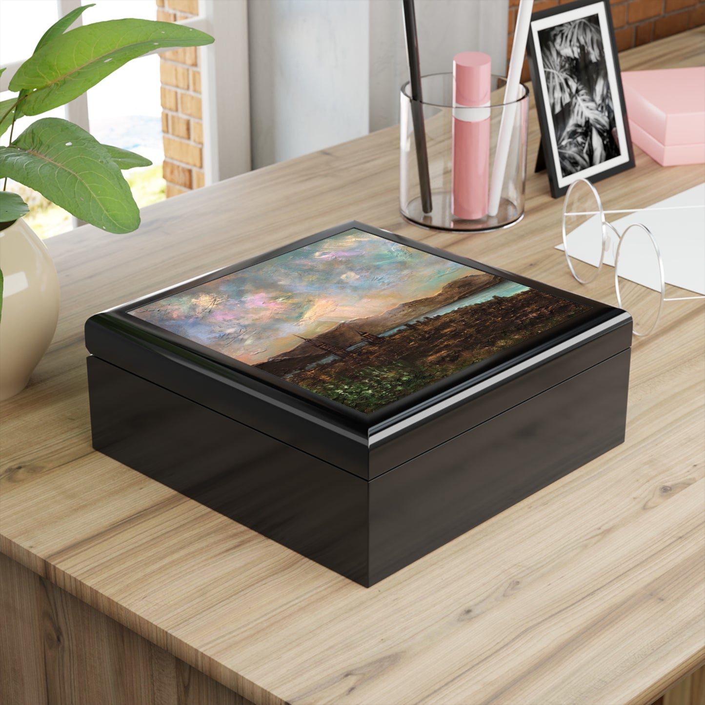 Angels Fingers Over Greenock Jewellery Box | Scottish Art Gifts