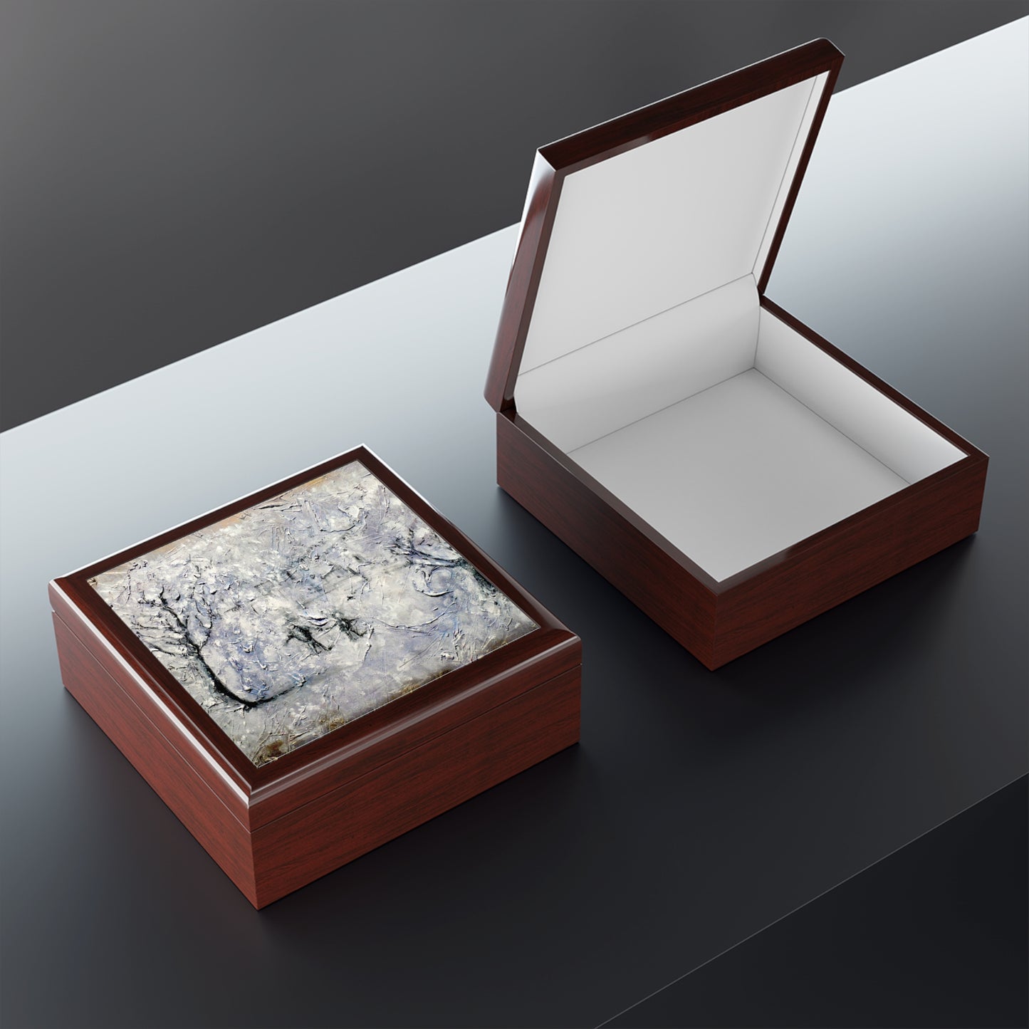 Father Daughter Snow Jewellery Box | Scottish Art Gifts