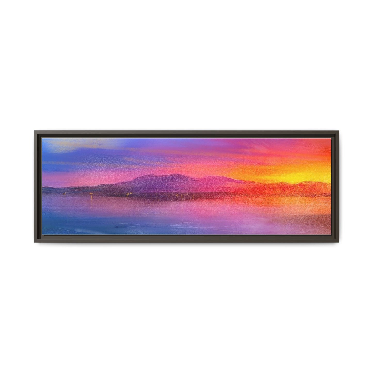 Arran Sunset Framed Panoramic Canvas Art