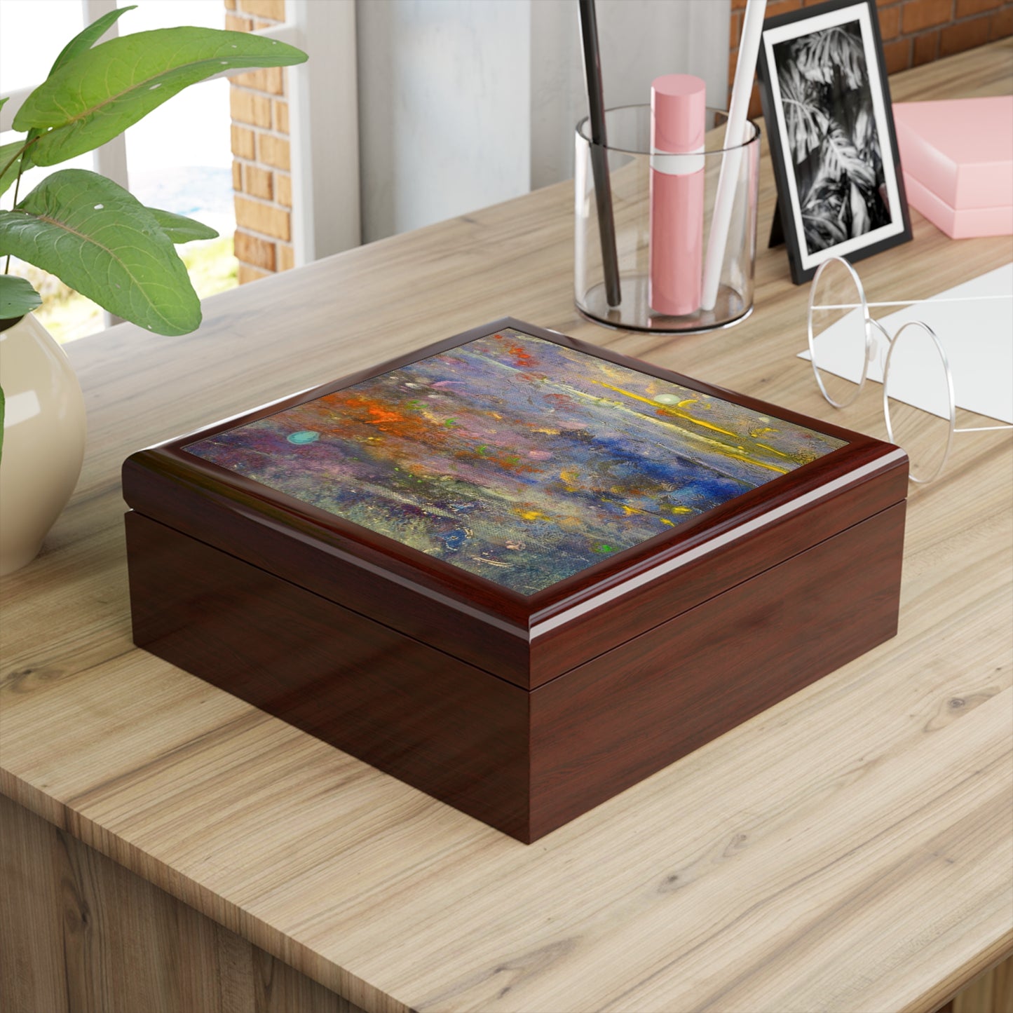 Caringorms Waterfall Abstract Jewellery Box | Scottish Art Gifts