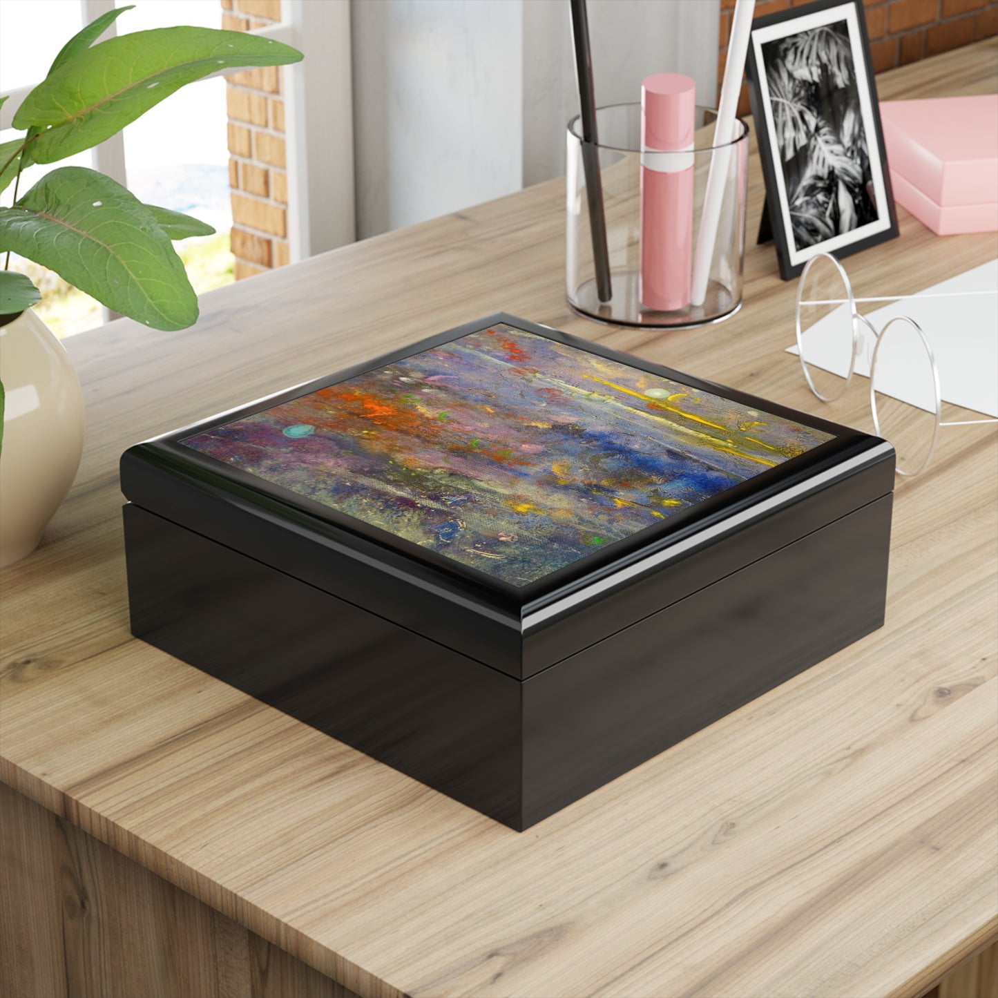 Caringorms Waterfall Abstract Jewellery Box | Scottish Art Gifts