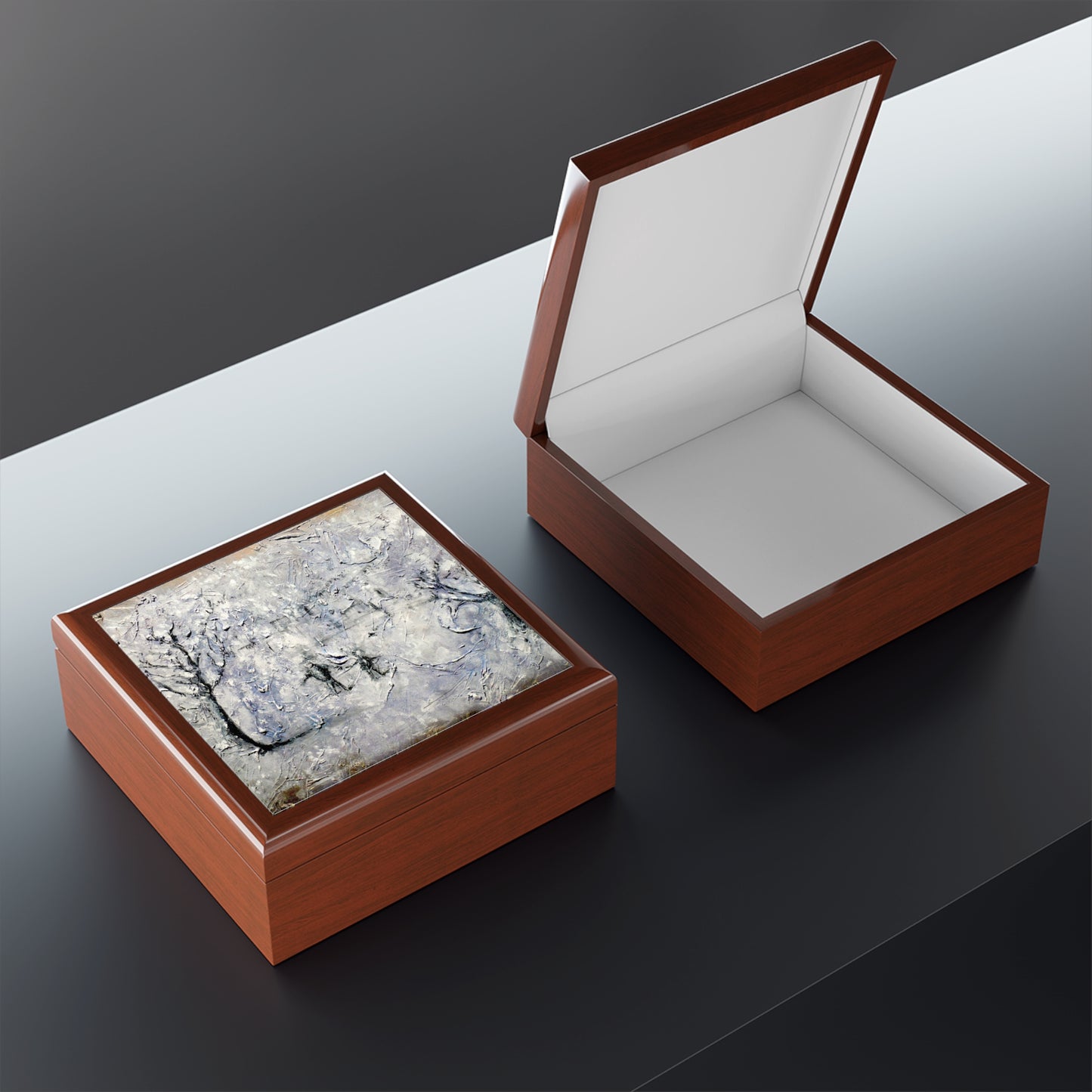 Father Daughter Snow Jewellery Box | Scottish Art Gifts