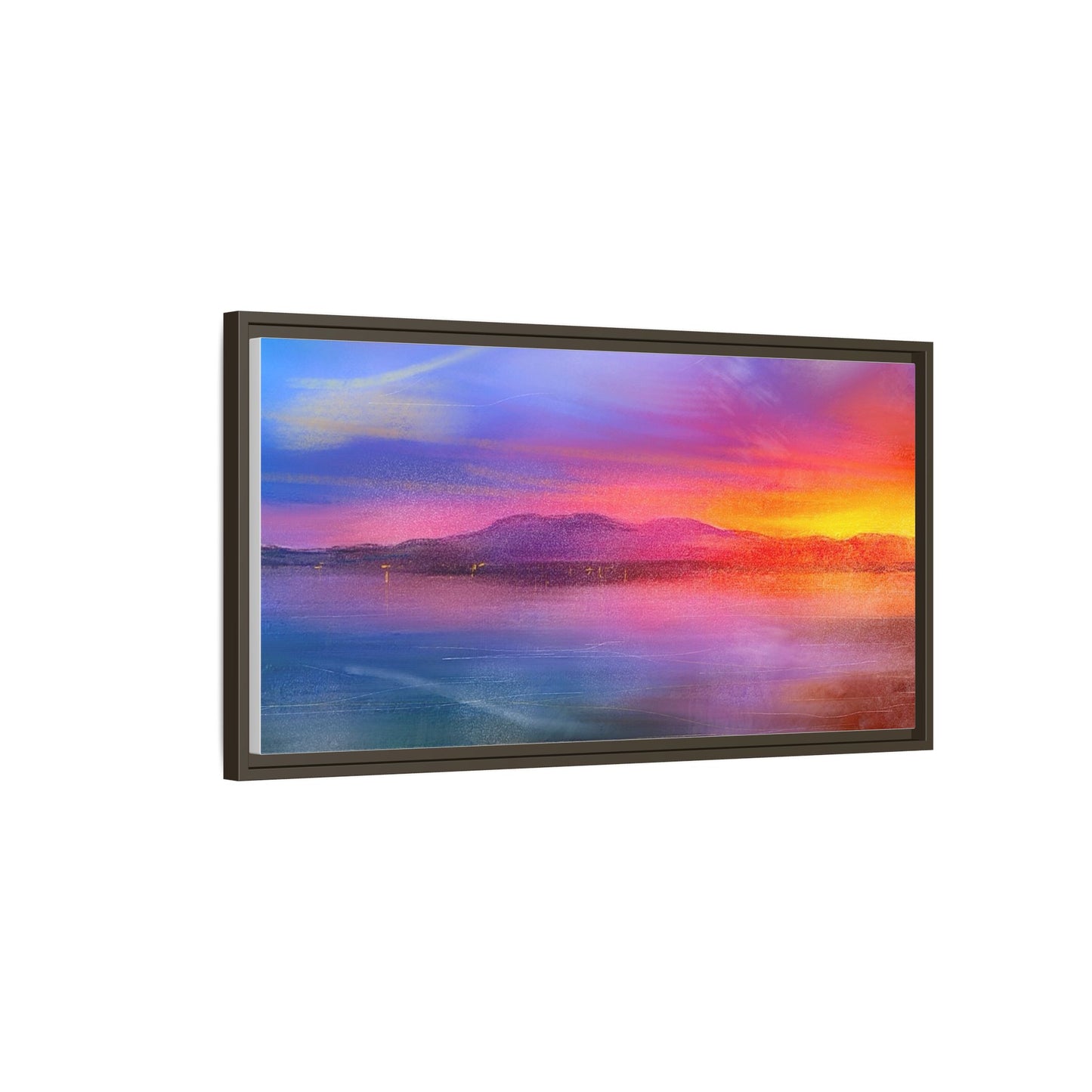 Arran Sunset Framed Panoramic Canvas Art
