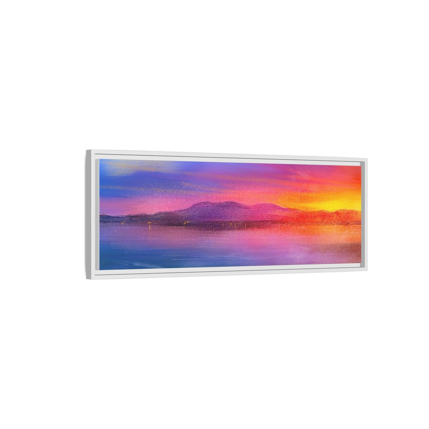 Arran Sunset Framed Panoramic Canvas Art