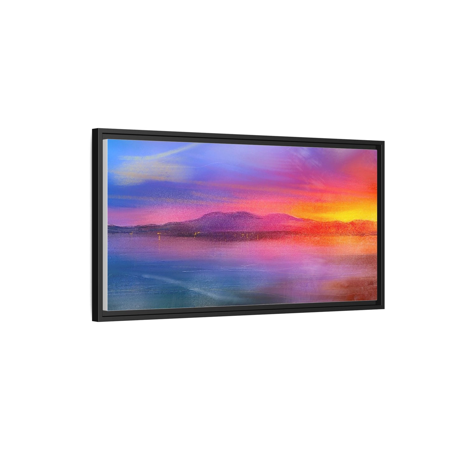 Arran Sunset Framed Panoramic Canvas Art