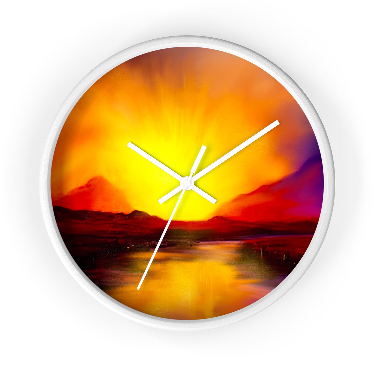 Reloj de pared con puesta de sol en Skye | Regalos de arte escocés