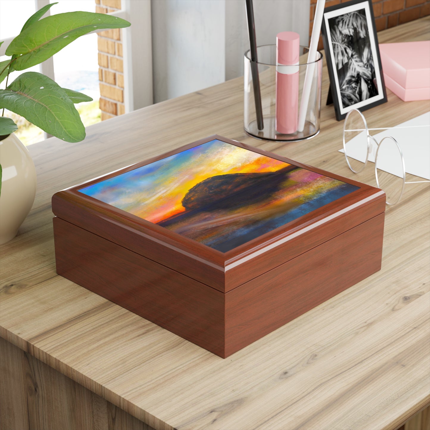 Ailsa Craig Dusk Jewellery Box | Scottish Art Gifts
