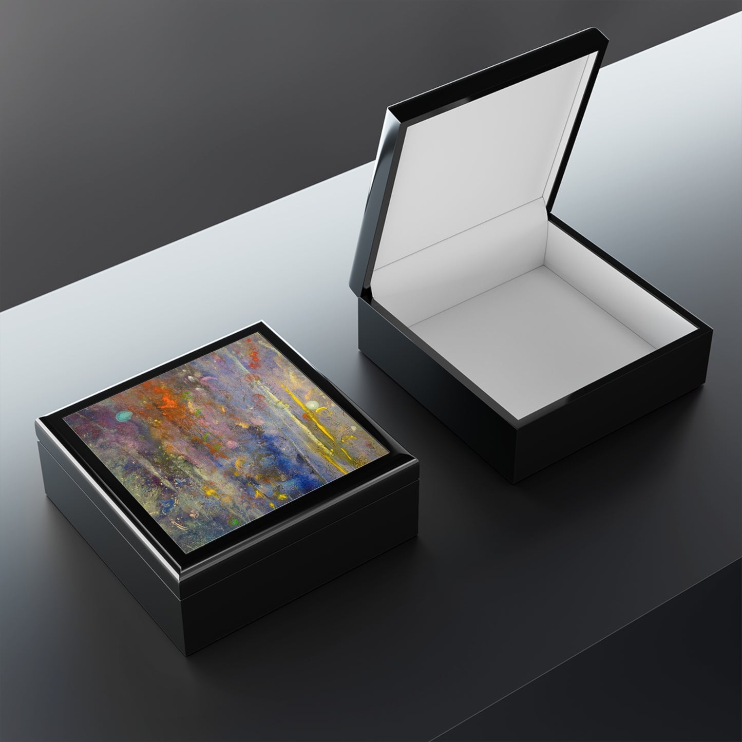 Caringorms Waterfall Abstract Jewellery Box | Scottish Art Gifts