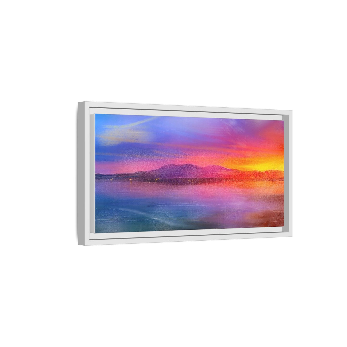 Arran Sunset Framed Panoramic Canvas Art