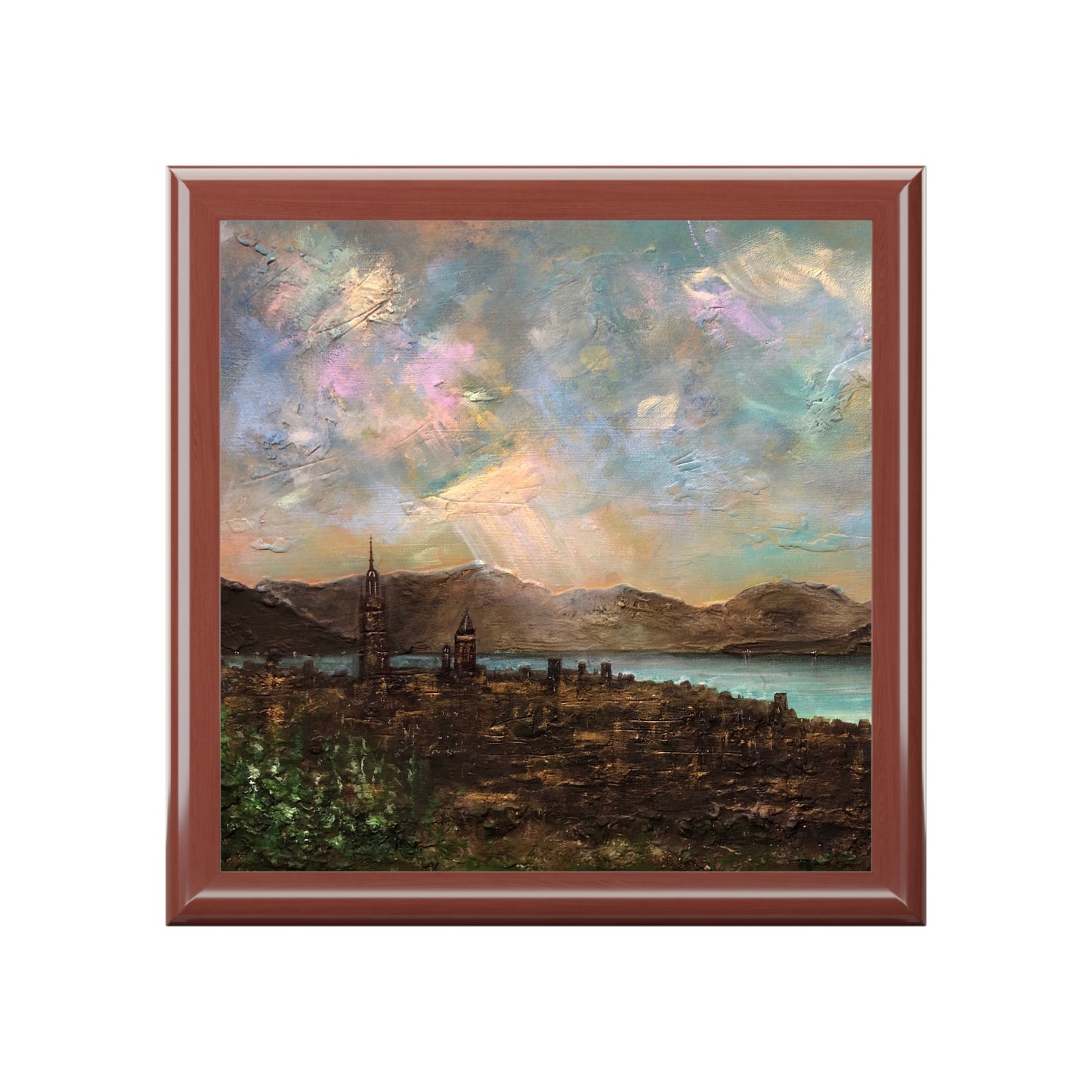 Angels Fingers Over Greenock Jewellery Box | Scottish Art Gifts