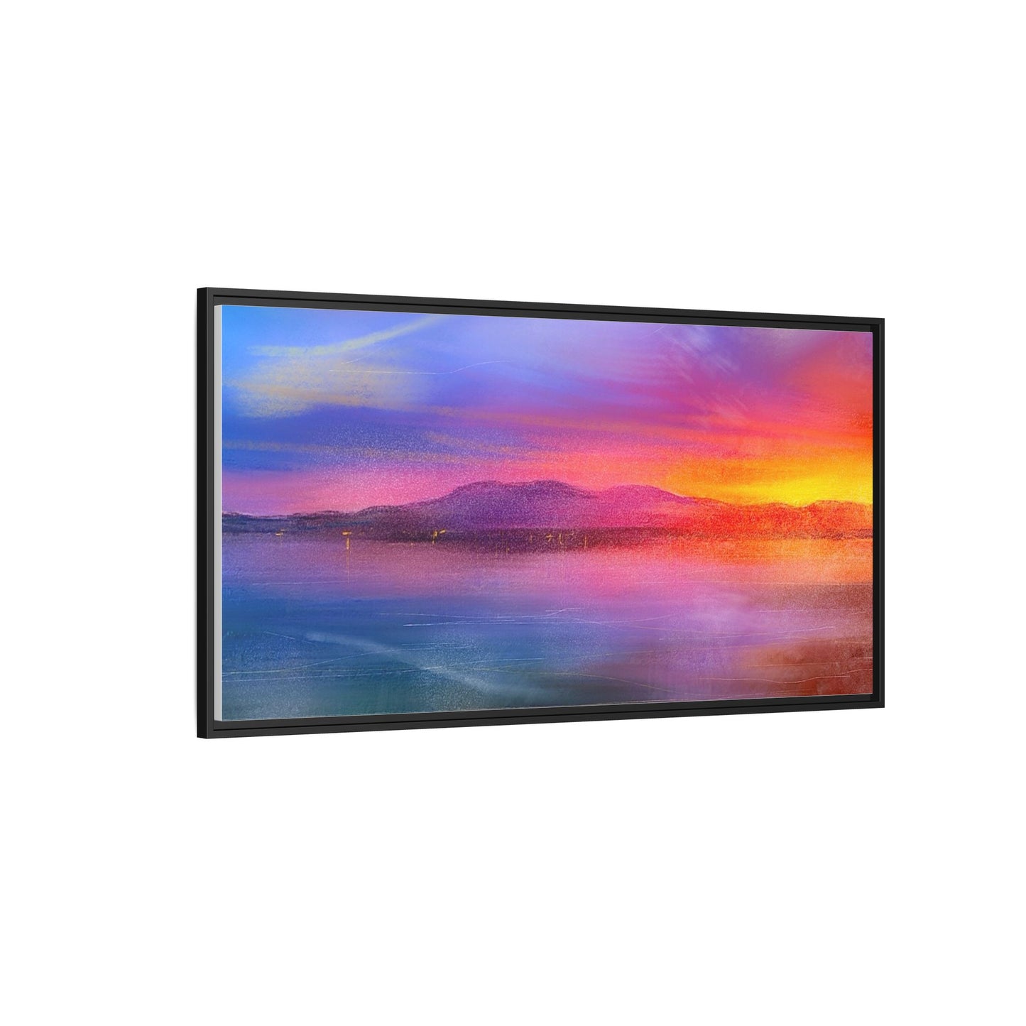 Arran Sunset Framed Panoramic Canvas Art