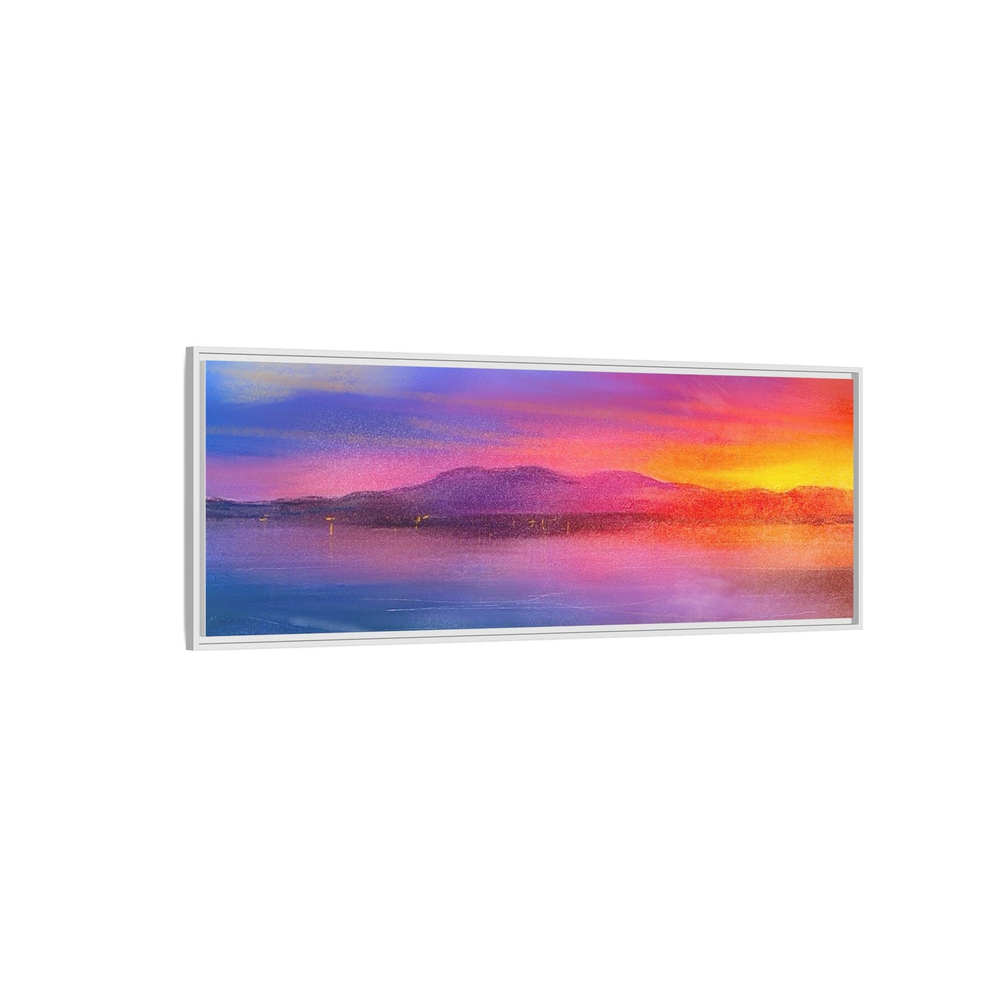 Arran Sunset Framed Panoramic Canvas Art