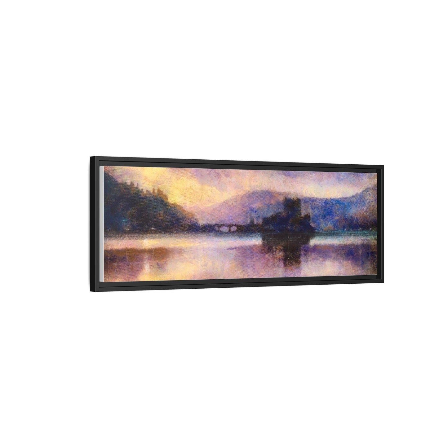Eilean Donan Castle Moonlight Framed Panoramic Canvas Art