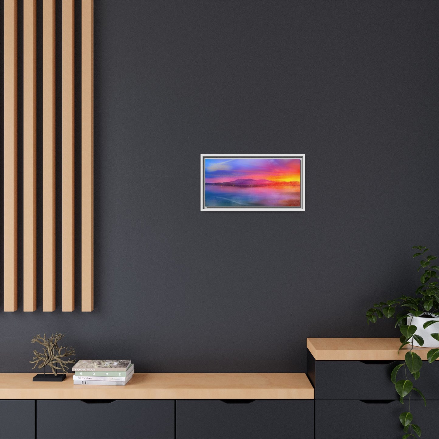Arran Sunset Framed Panoramic Canvas Art