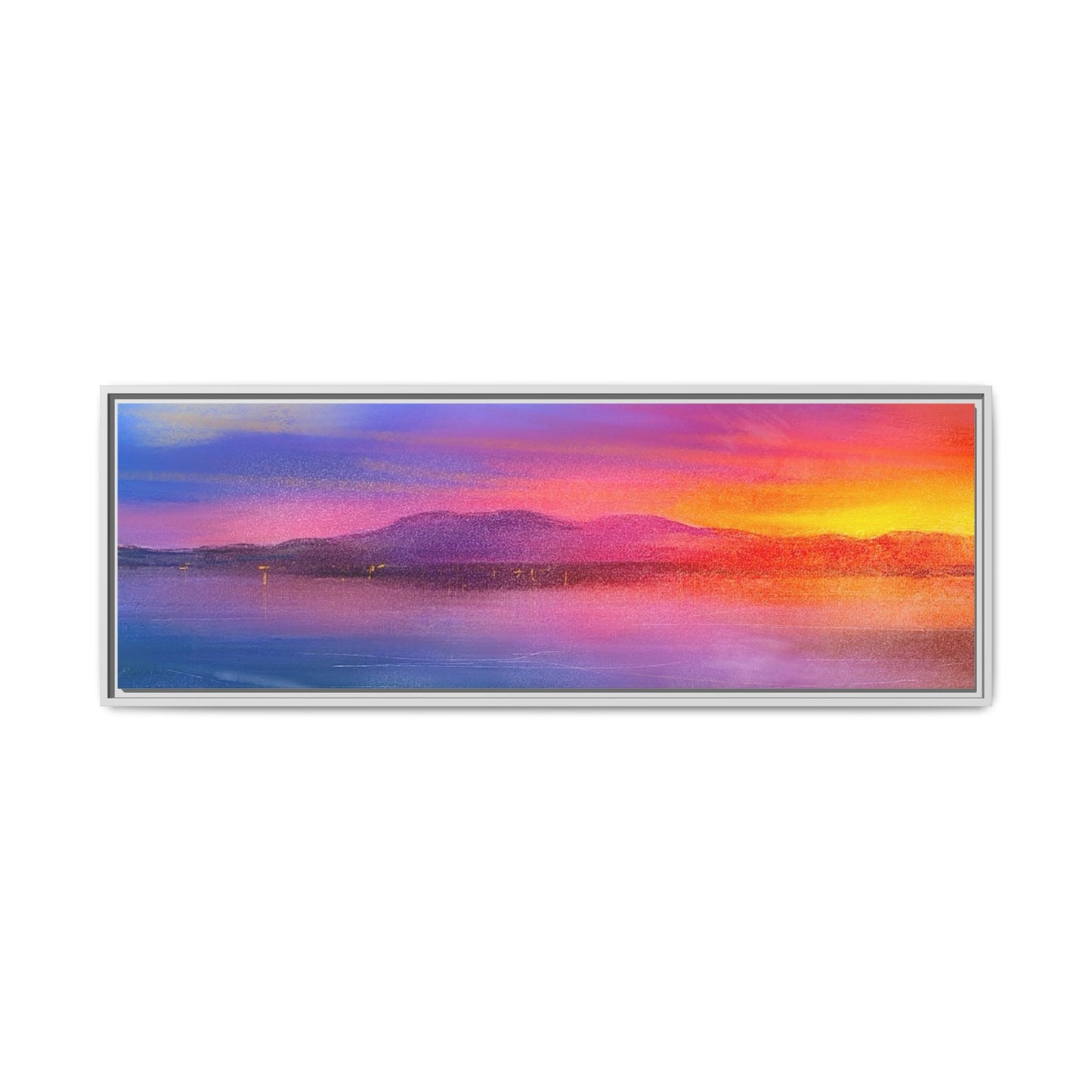 Arran Sunset Framed Panoramic Canvas Art