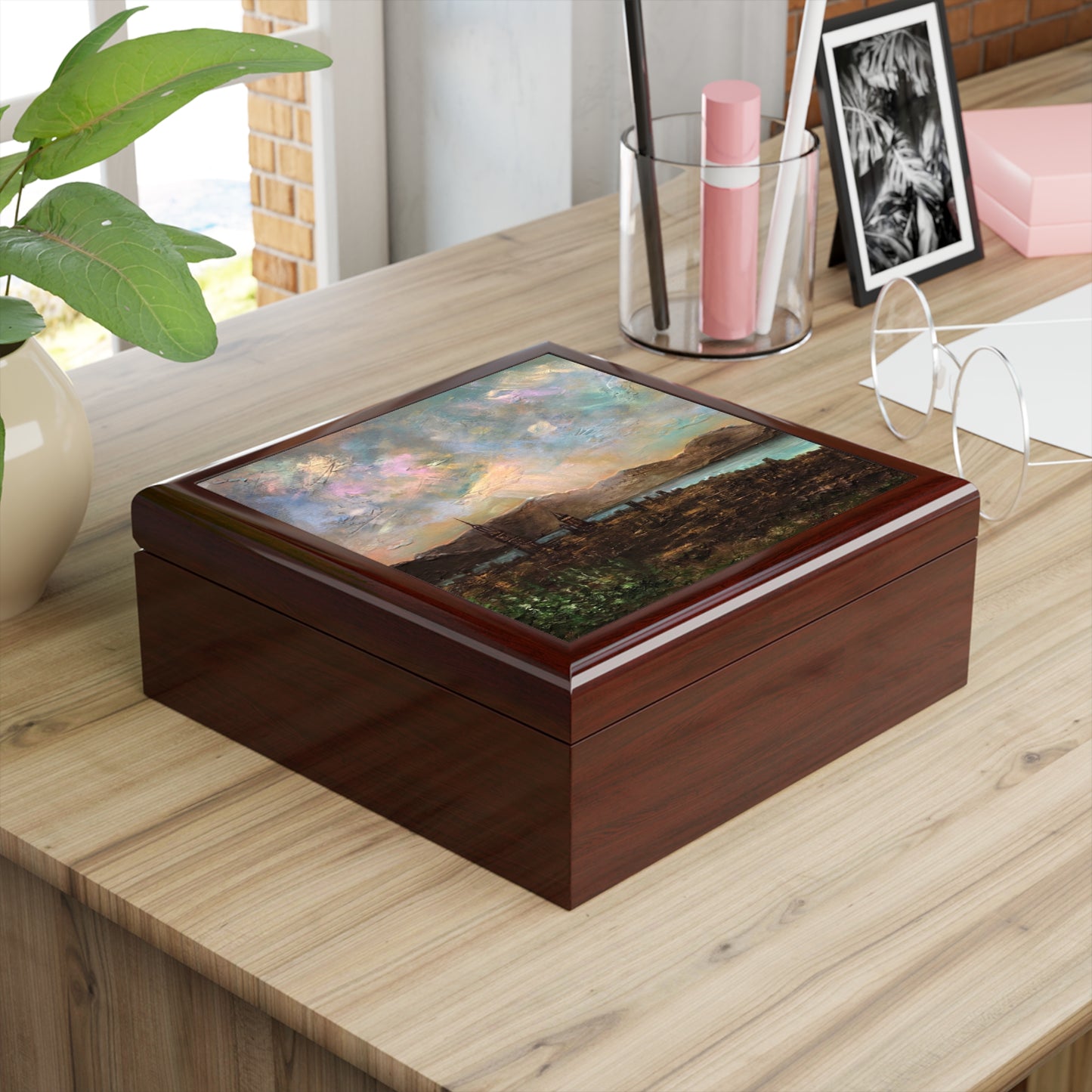 Angels Fingers Over Greenock Jewellery Box | Scottish Art Gifts