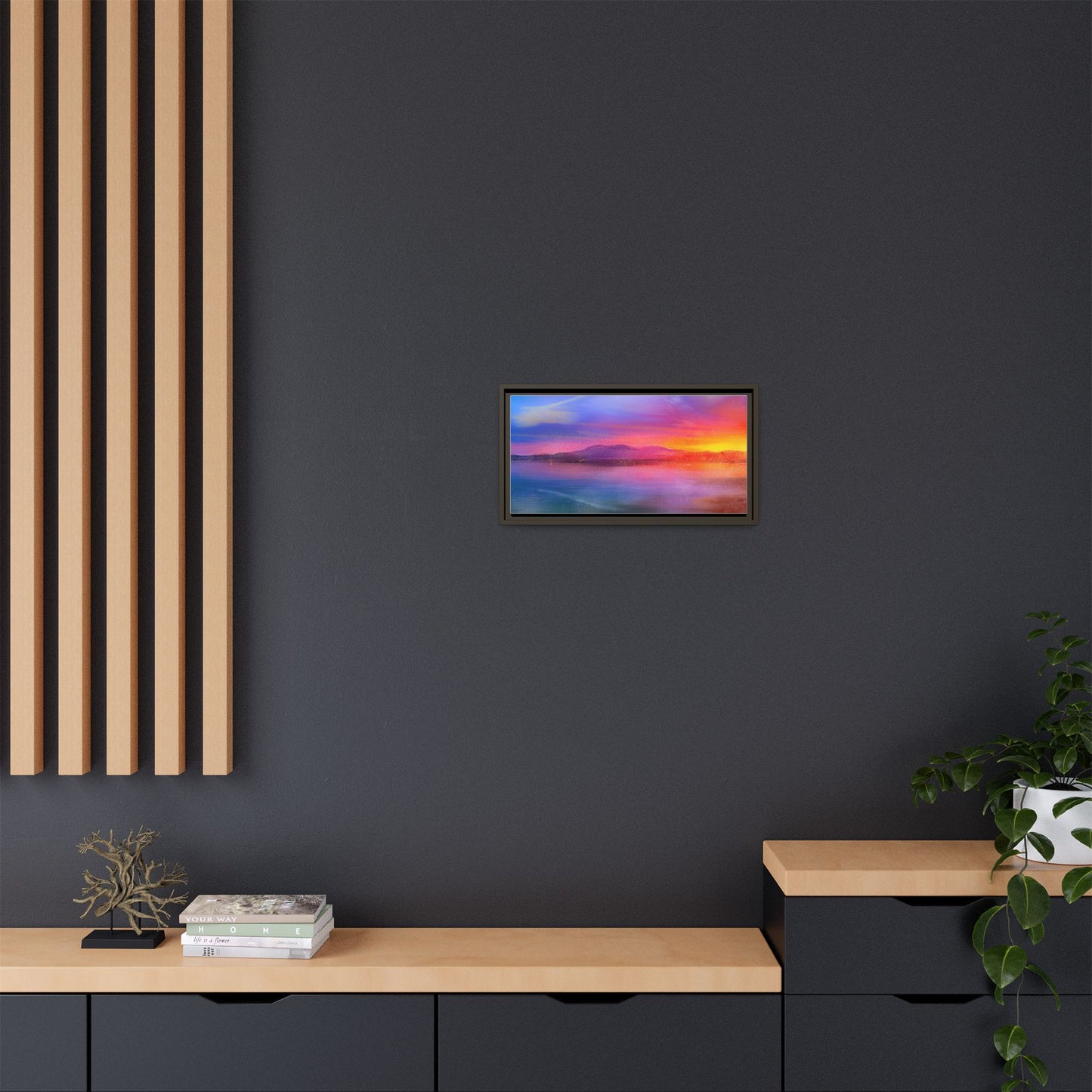 Arran Sunset Framed Panoramic Canvas Art