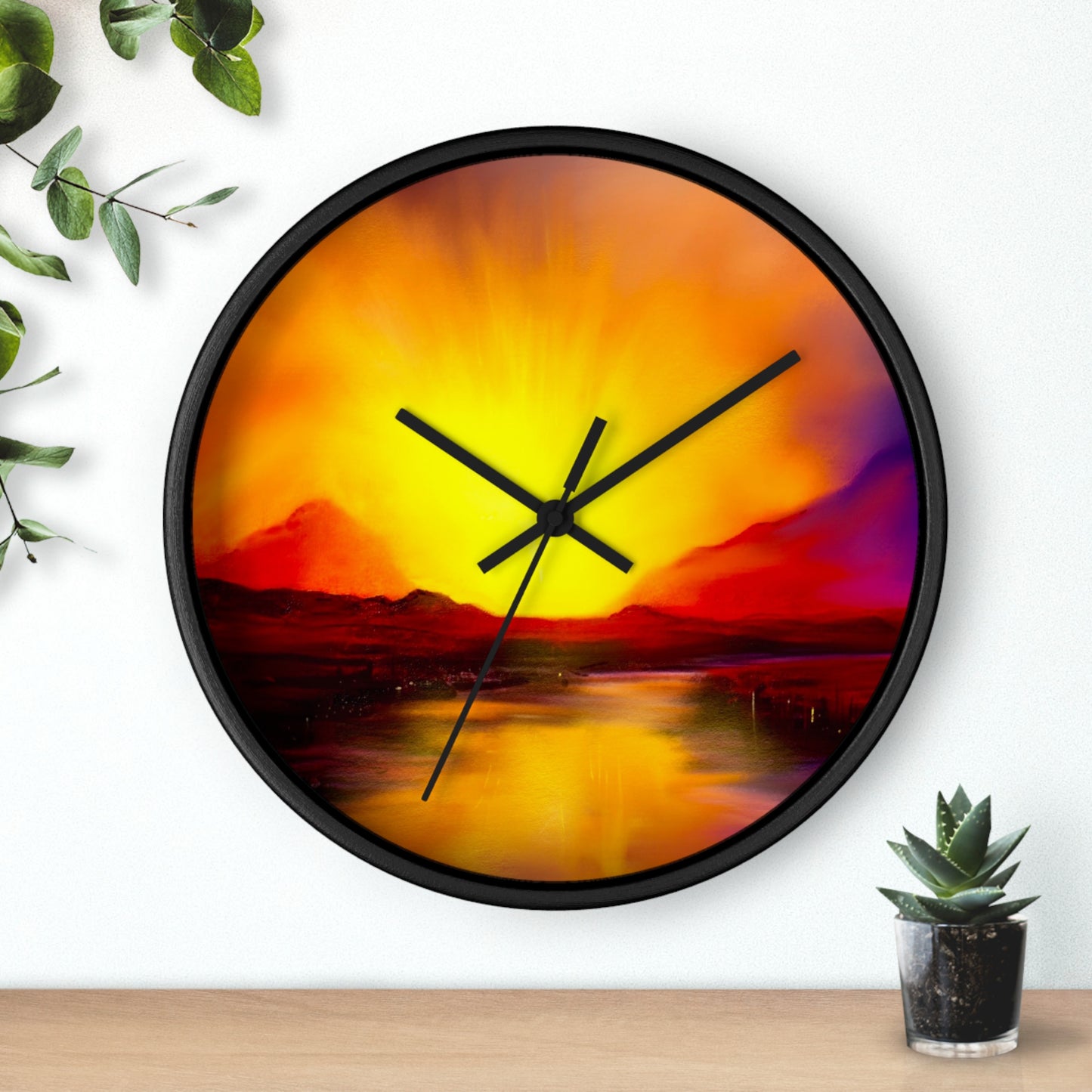 Reloj de pared con puesta de sol en Skye | Regalos de arte escocés