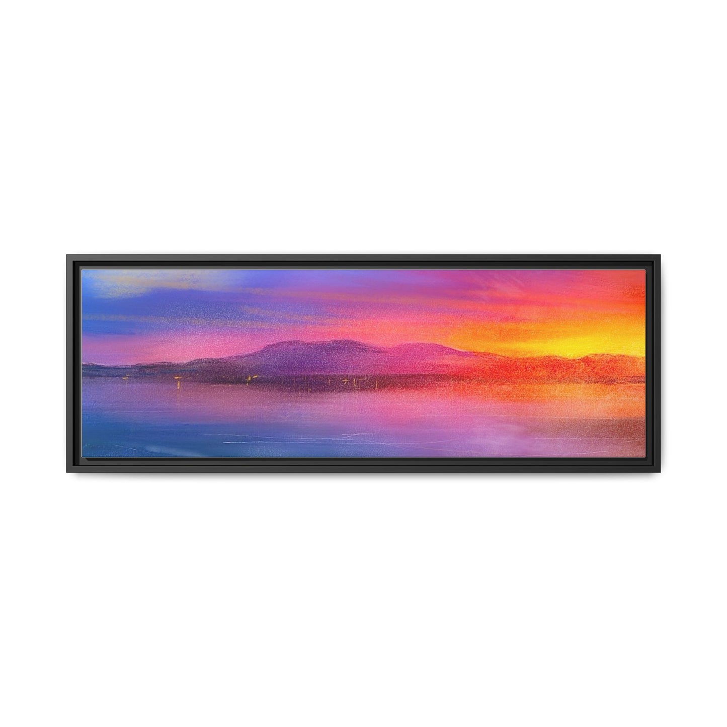 Arran Sunset Framed Panoramic Canvas Art
