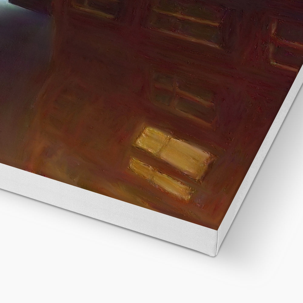 A Moonlit Tenement Eco Canvas | Scottish Art Gifts