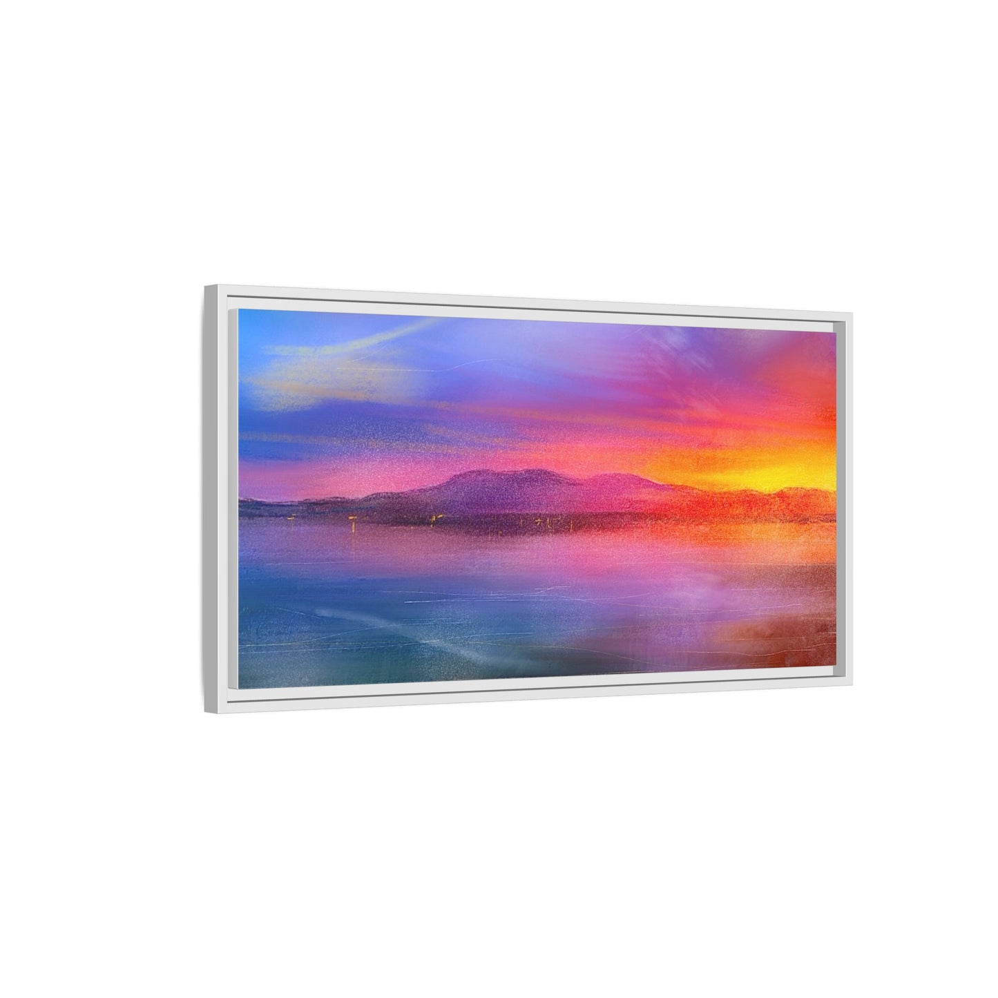 Arran Sunset Framed Panoramic Canvas Art
