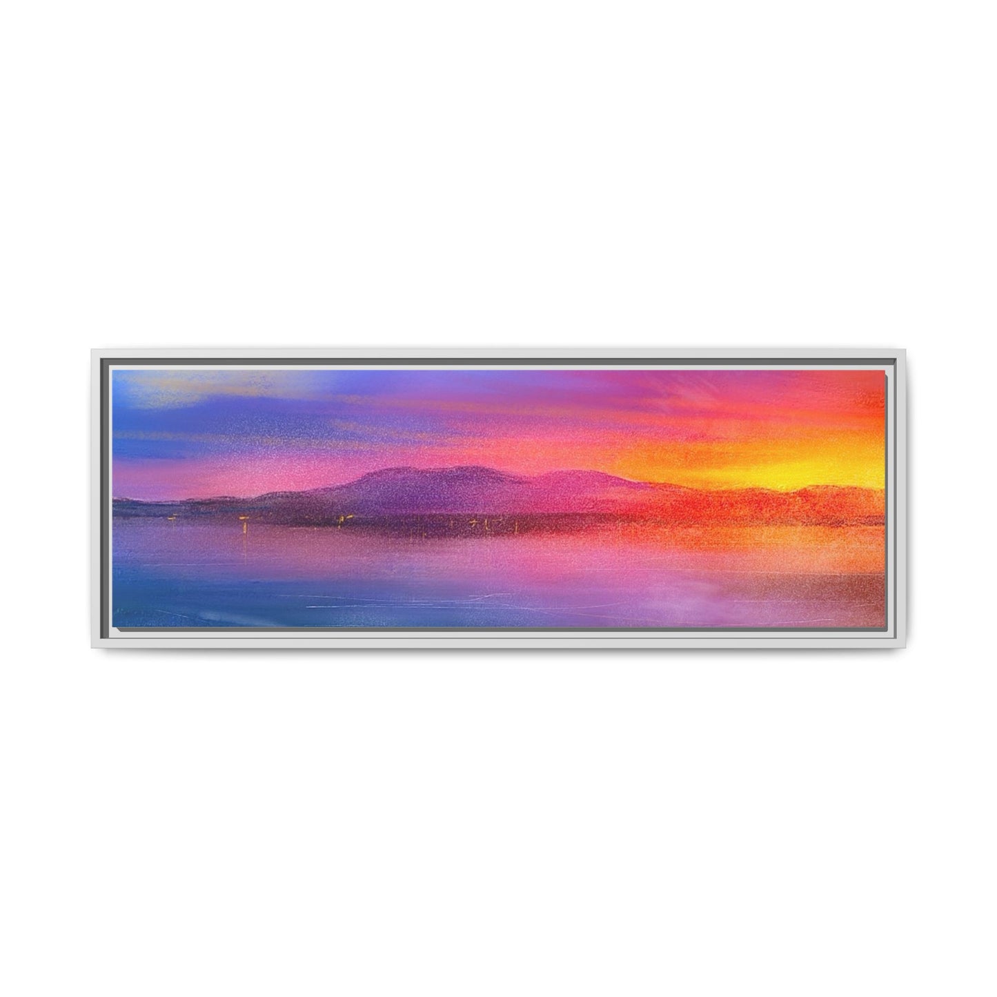 Arran Sunset Framed Panoramic Canvas Art