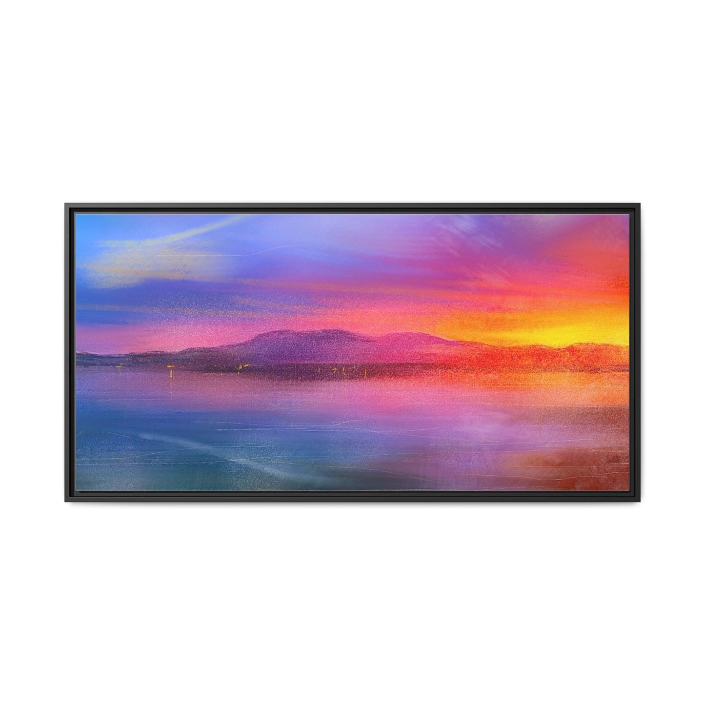 Arran Sunset Framed Panoramic Canvas Art