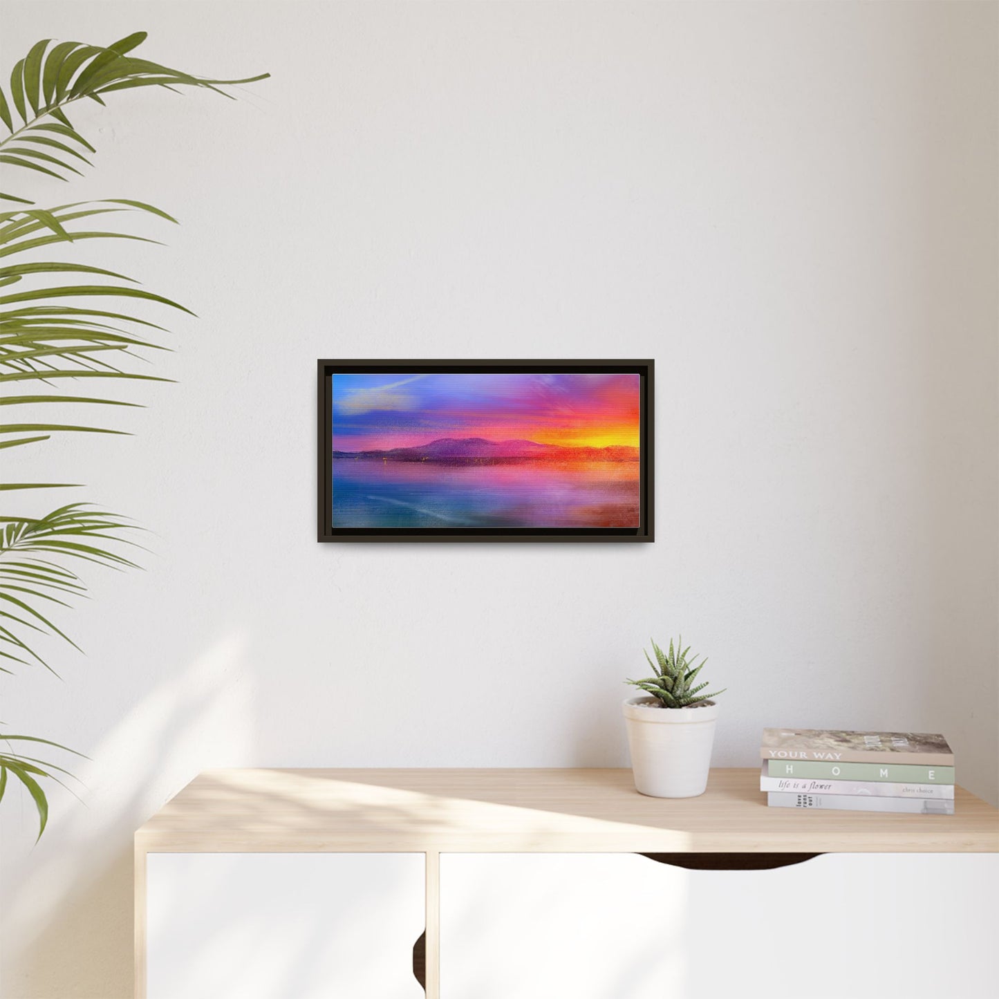 Arran Sunset Framed Panoramic Canvas Art