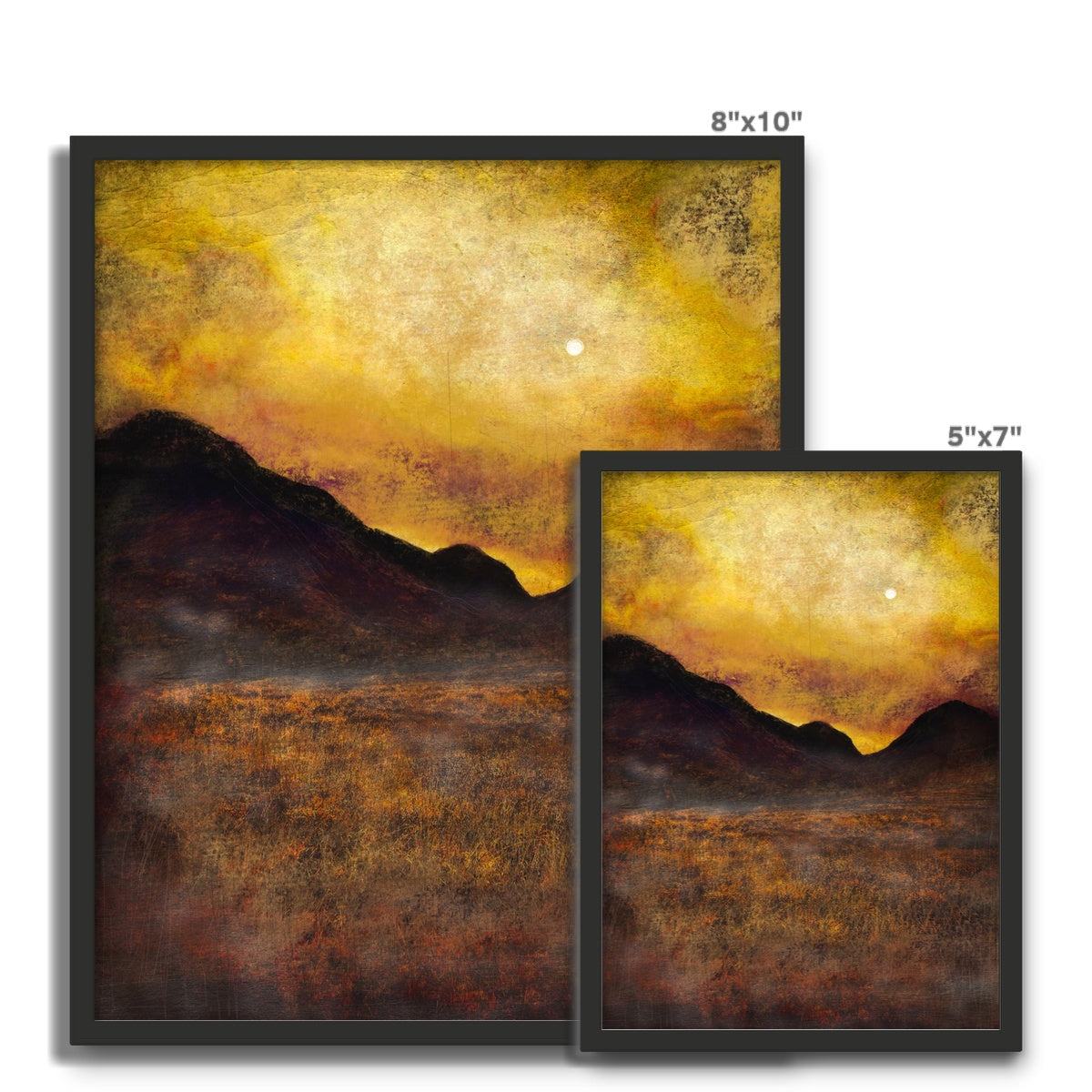 Glencoe Moonlight Framed Art Tile | Scottish Art Gifts