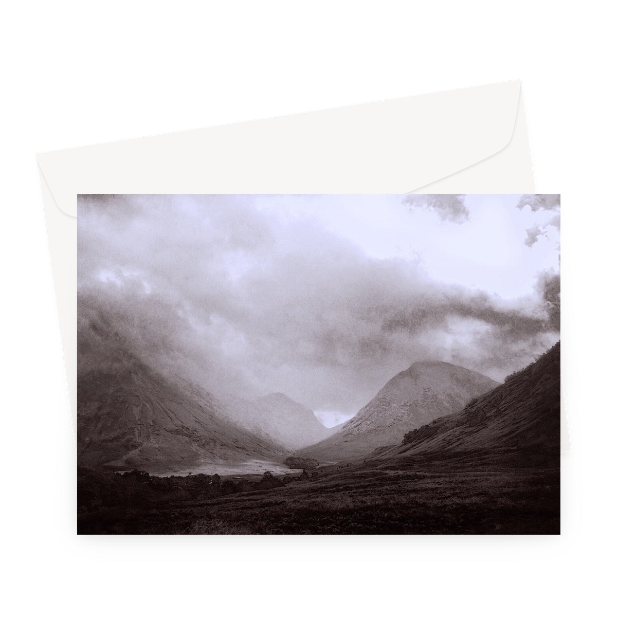 Glencoe Mist Greeting Card | Scottish Art Gifts