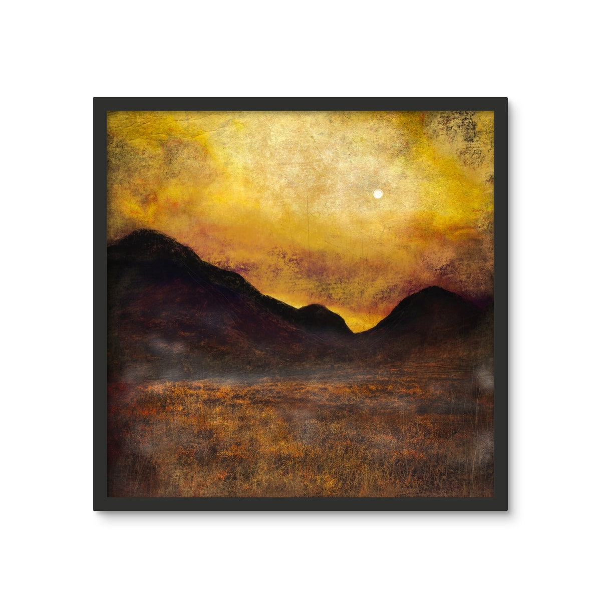 Glencoe Moonlight Framed Art Tile | Scottish Art Gifts