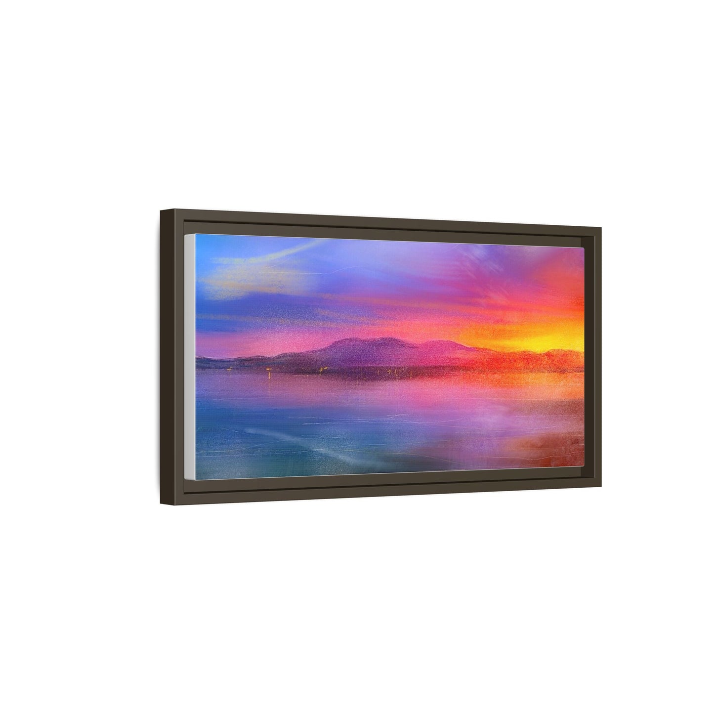 Arran Sunset Framed Panoramic Canvas Art