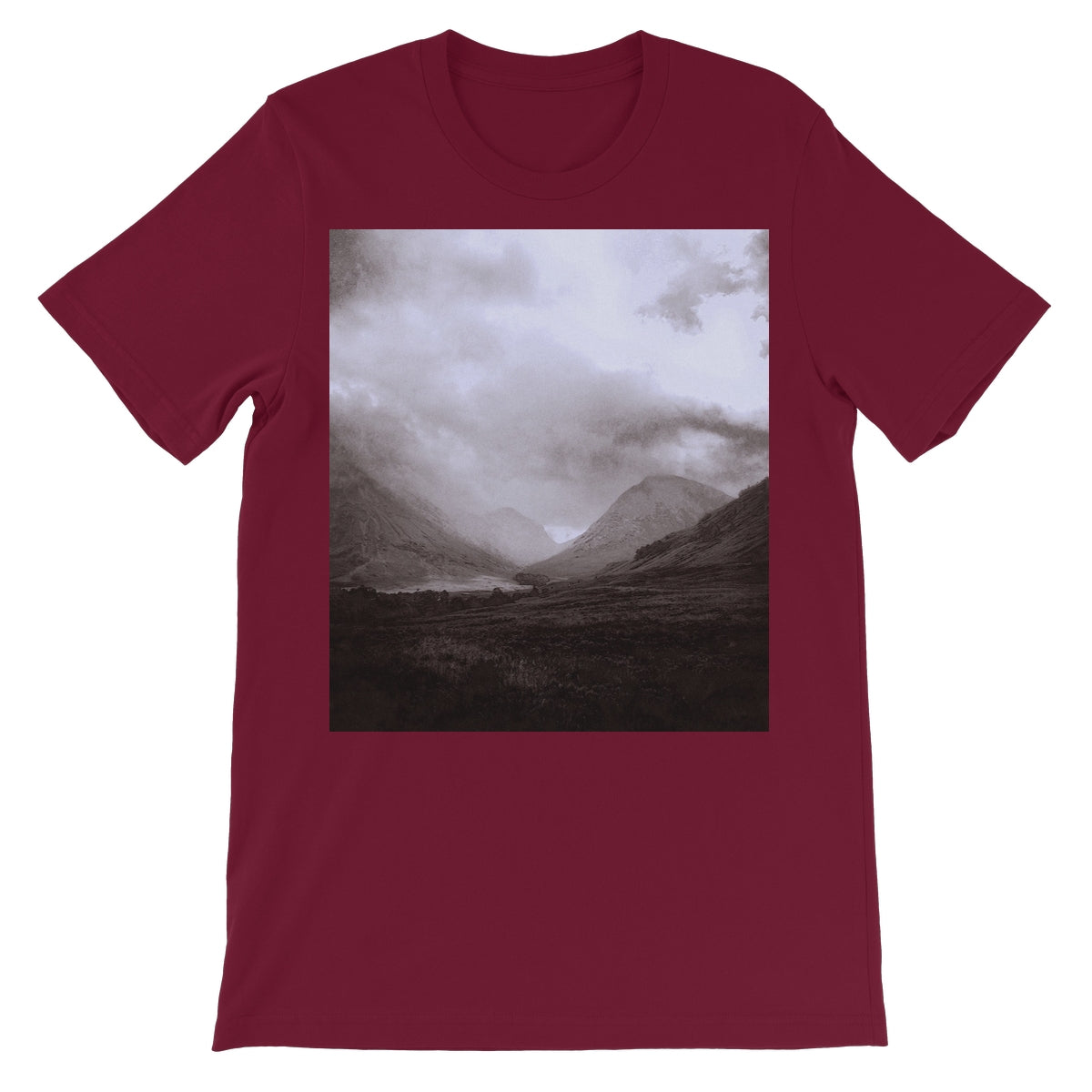 Glencoe Mist Unisex Short Sleeve T-Shirt | Scottish Art Gifts