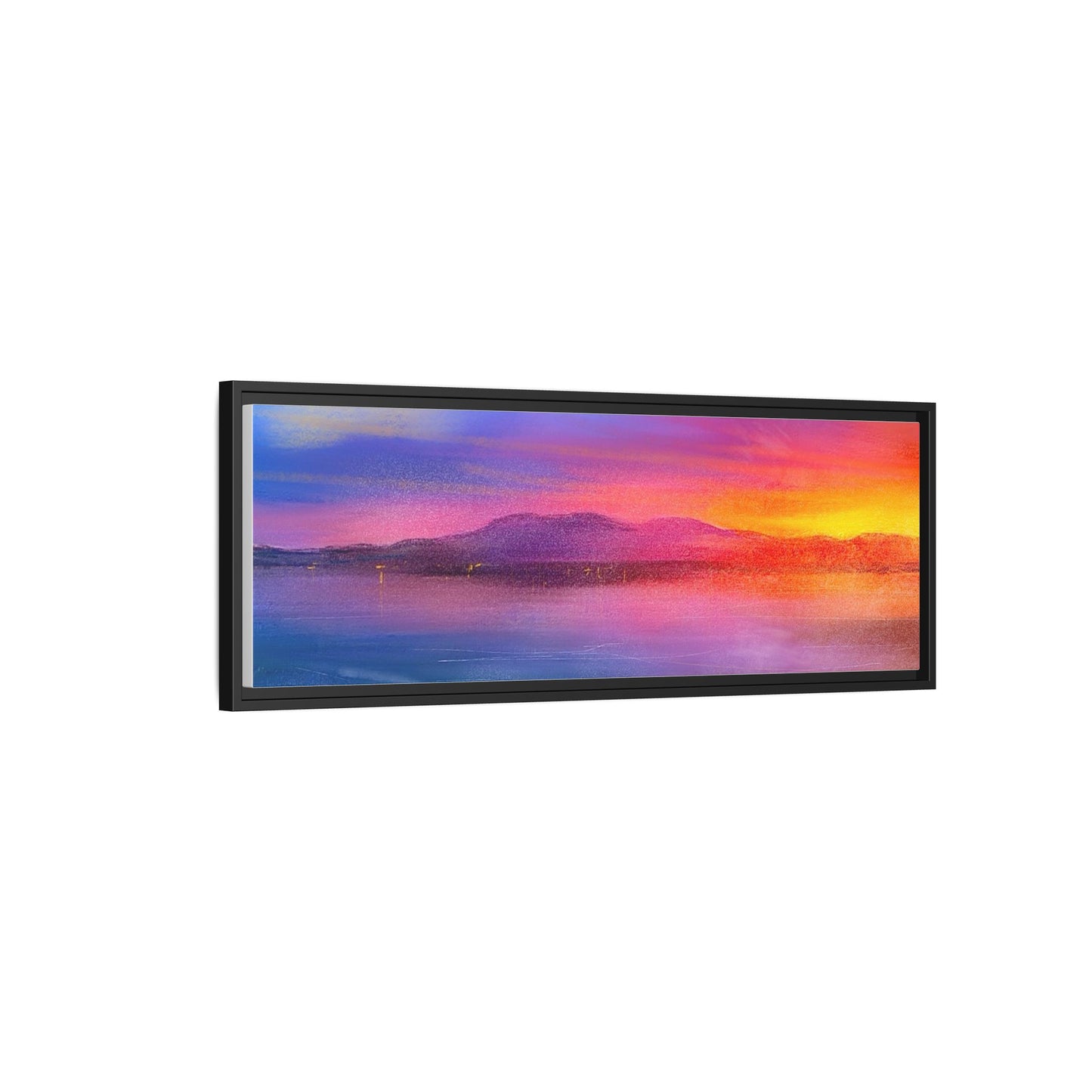 Arran Sunset Framed Panoramic Canvas Art