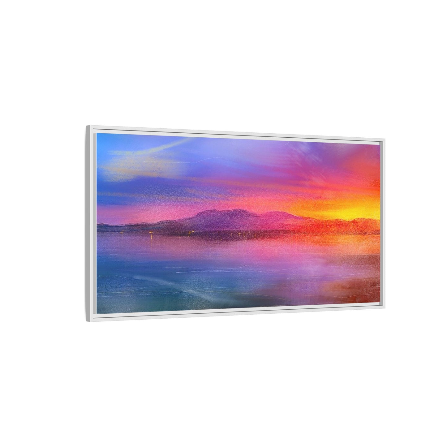 Arran Sunset Framed Panoramic Canvas Art