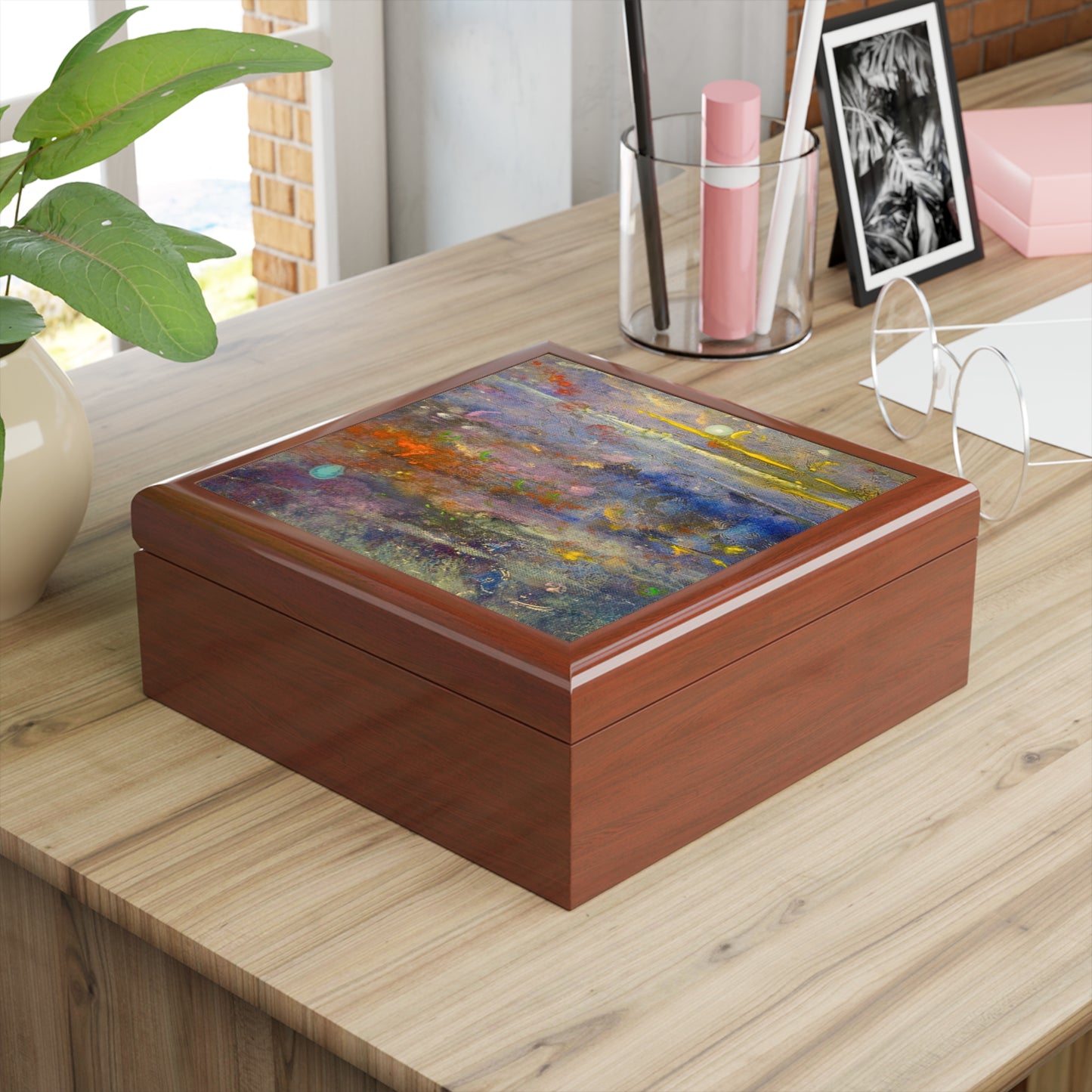 Caringorms Waterfall Abstract Jewellery Box | Scottish Art Gifts