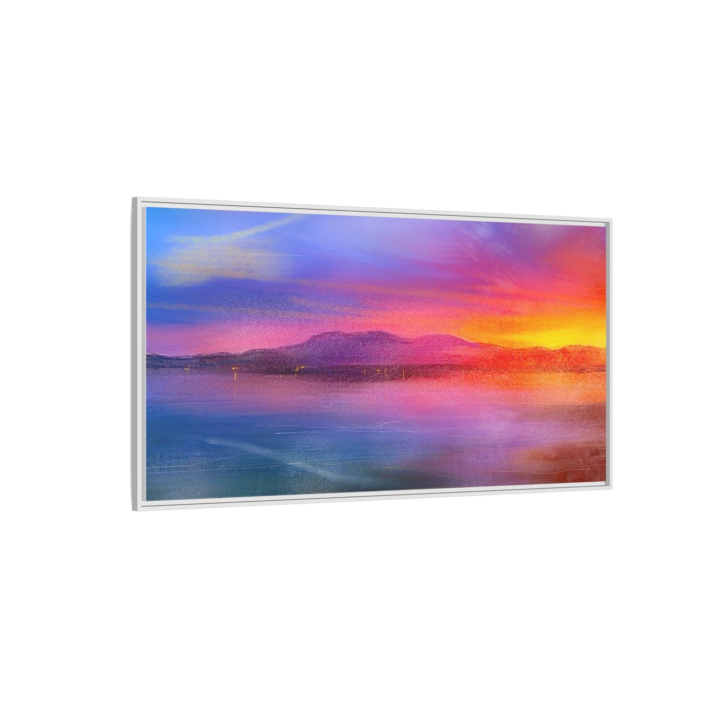 Arran Sunset Framed Panoramic Canvas Art