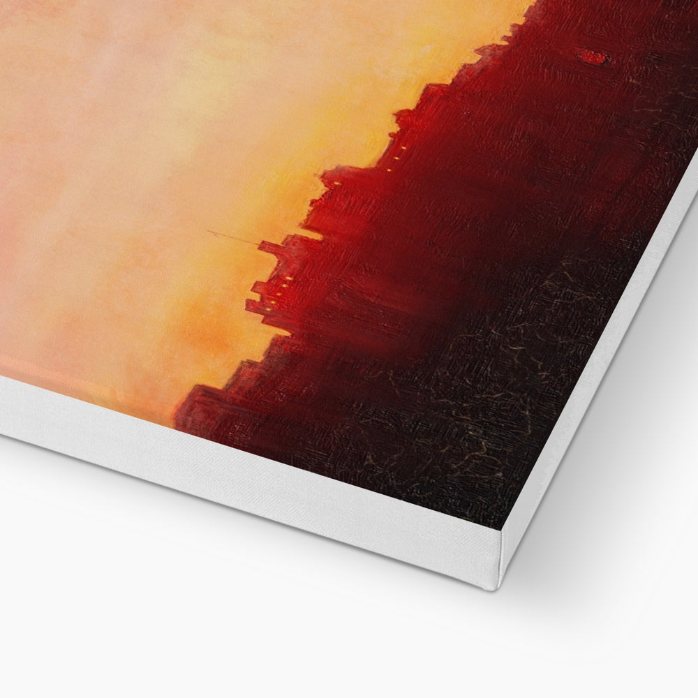Edinburgh Castle Sunset Eco Canvas | Scottish Art Gifts