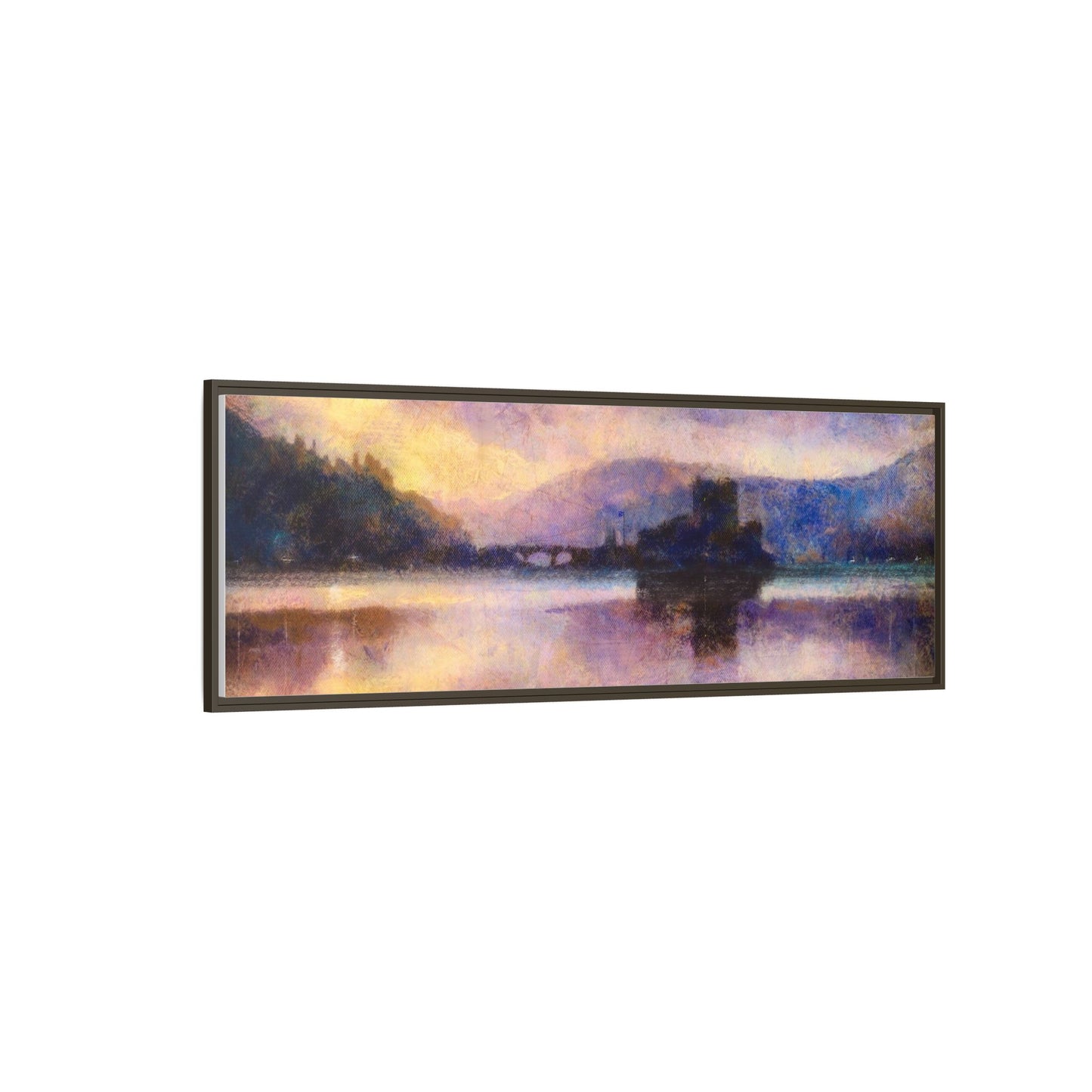 Eilean Donan Castle Moonlight Framed Panoramic Canvas Art