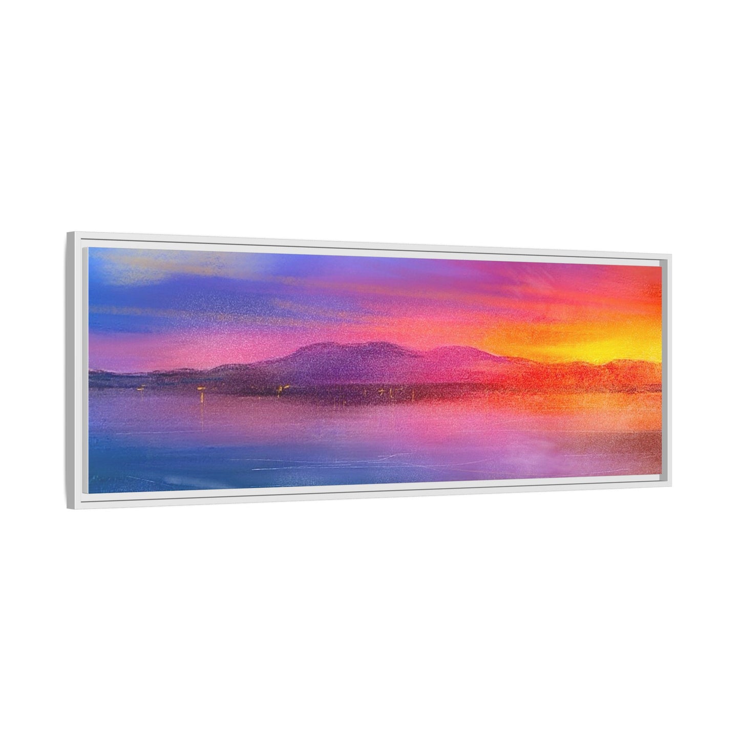 Arran Sunset Framed Panoramic Canvas Art